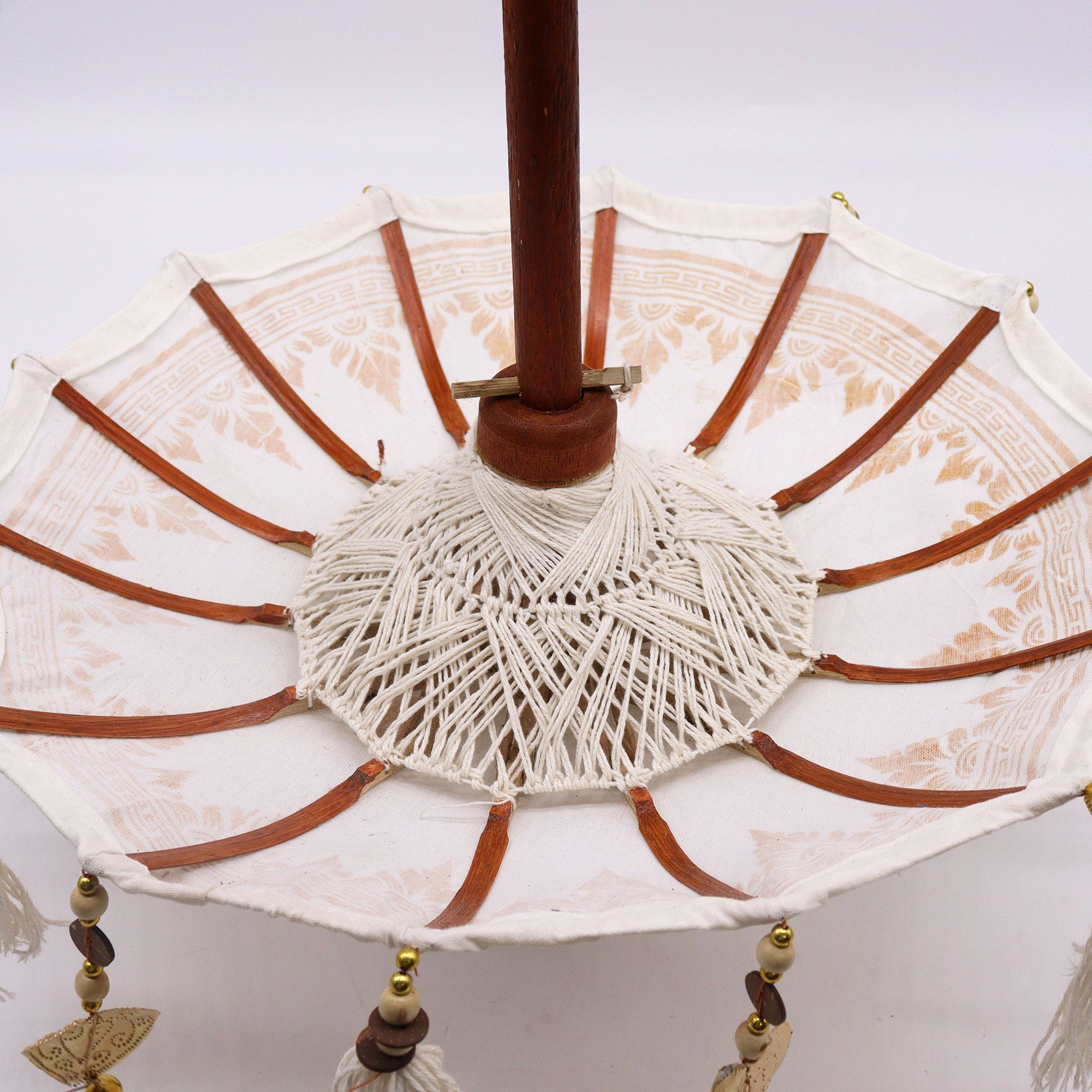 Bali Home Decor Parasol - Canvas - Gold Decor- 40cm - Image 4