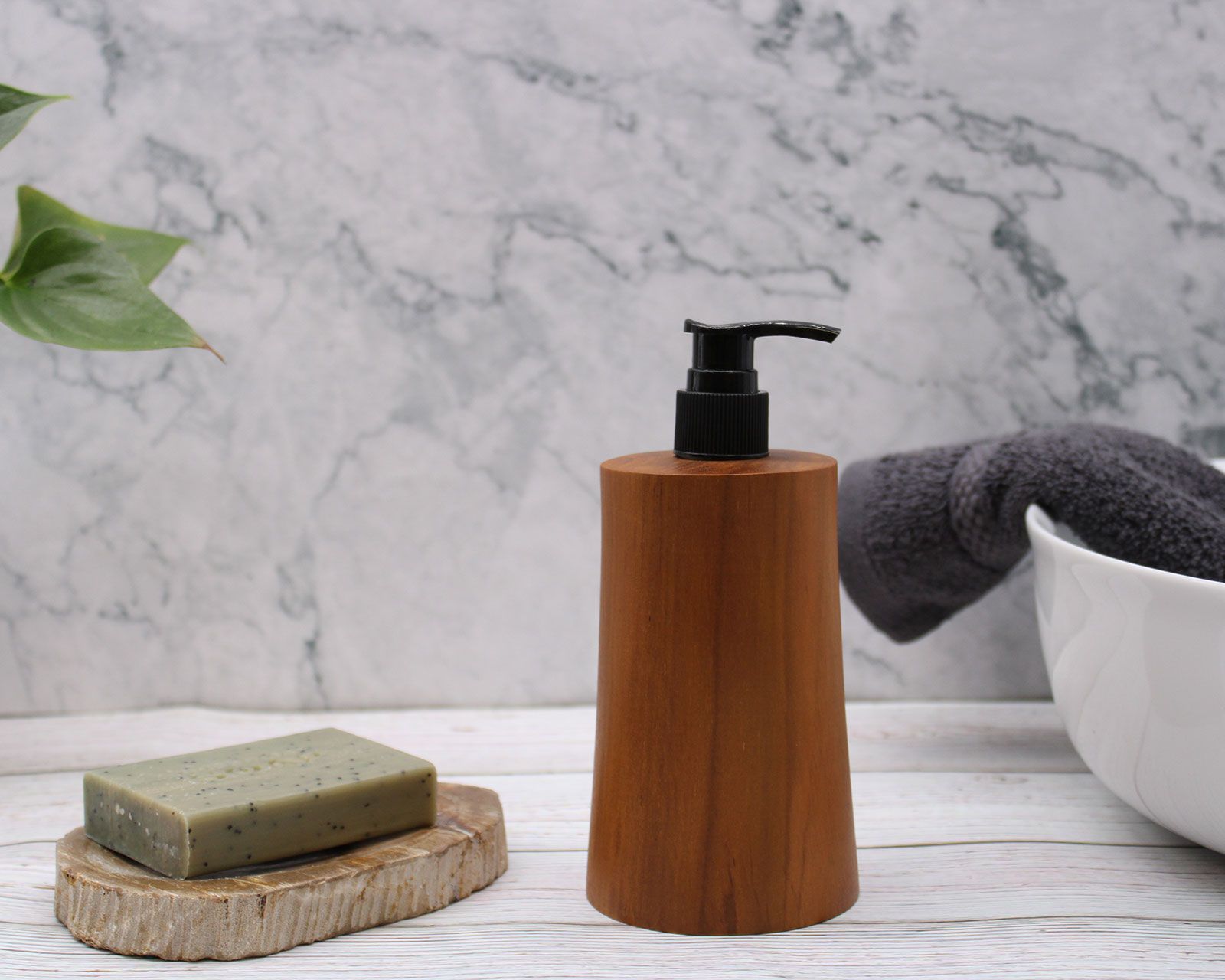 Natural Teakwood Soap Dispenser - Taper - Image 12