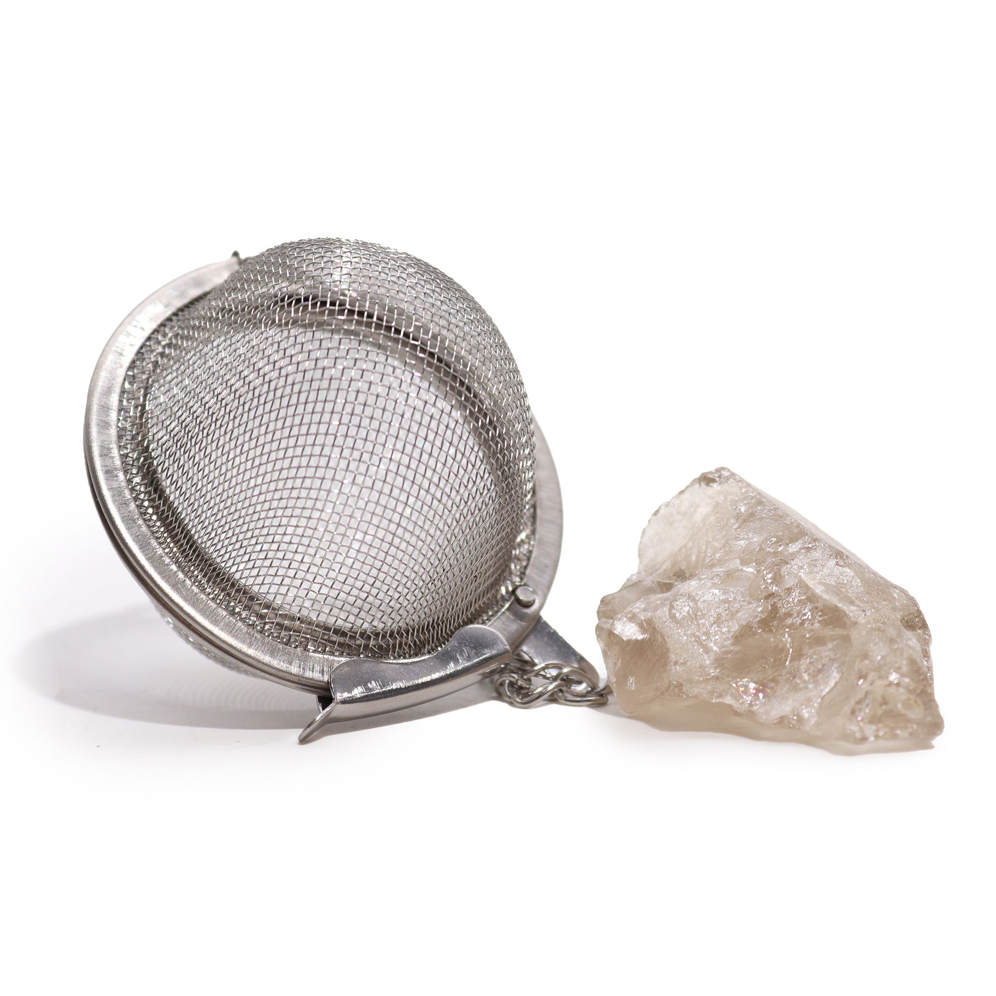 Raw Crystal Gemstone Tea Strainer - Smoky Quartz - Image 4