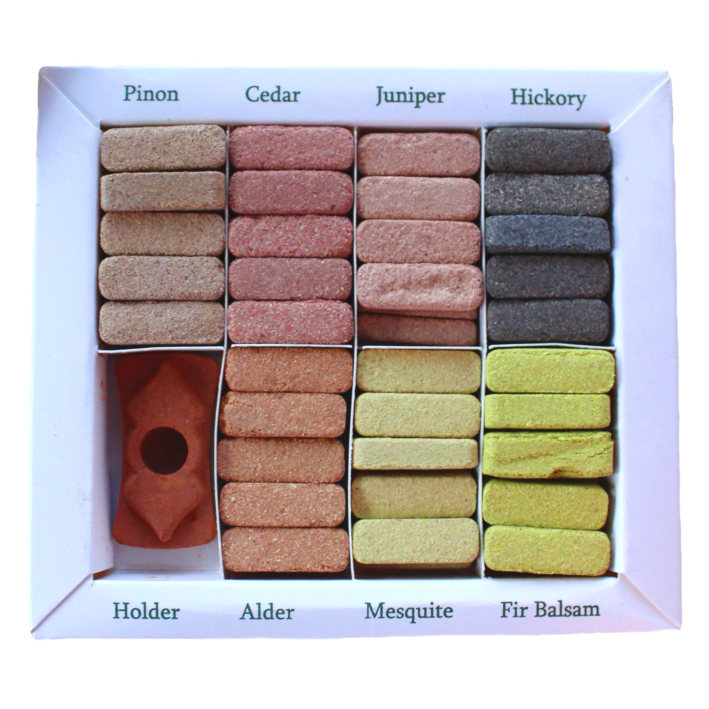 Display Set of 70 Incense Smudge Bricks and Burner - 7 Earthy Himalaya Incenso - Image 4