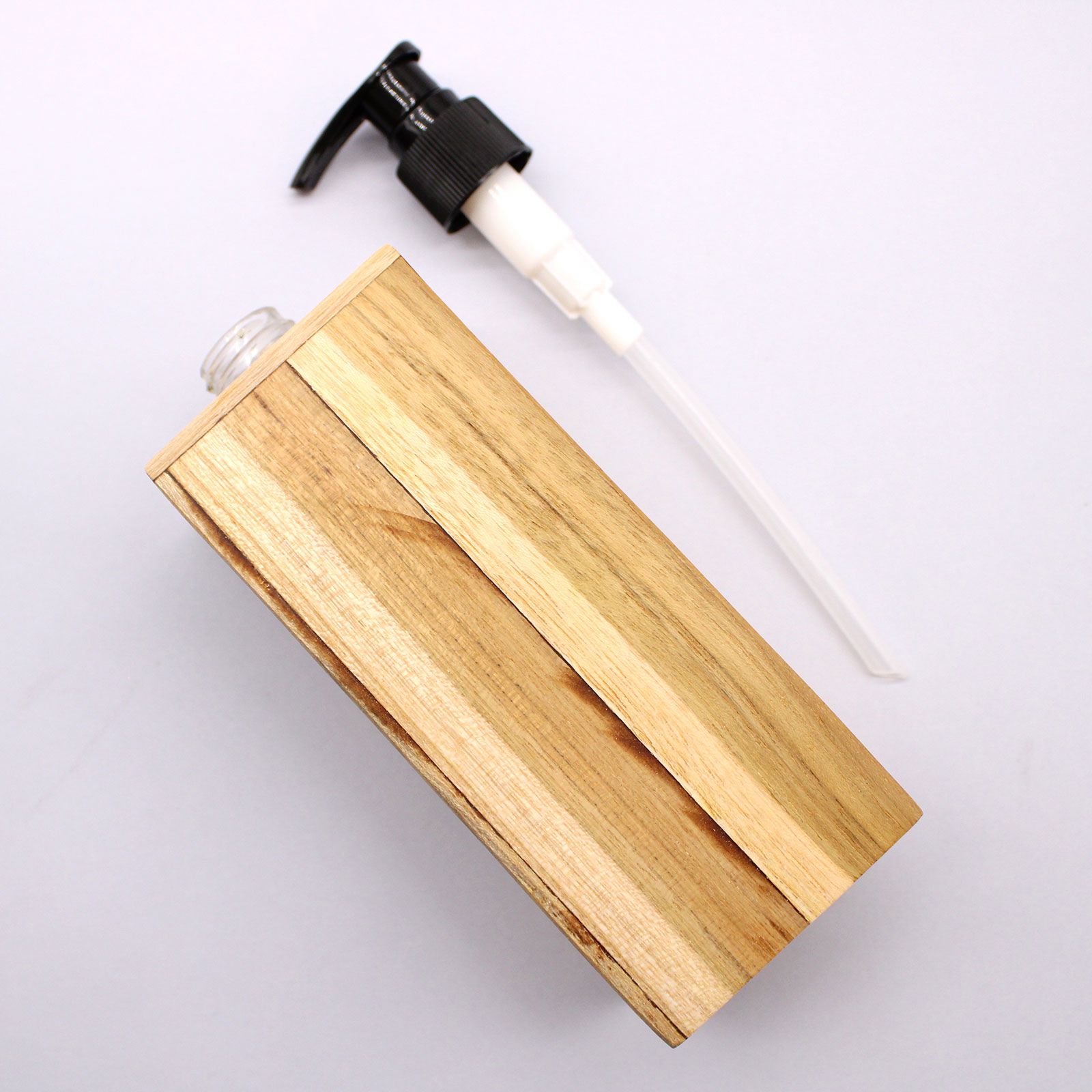 Natural Teakwood Soap Dispenser - Square - Image 3