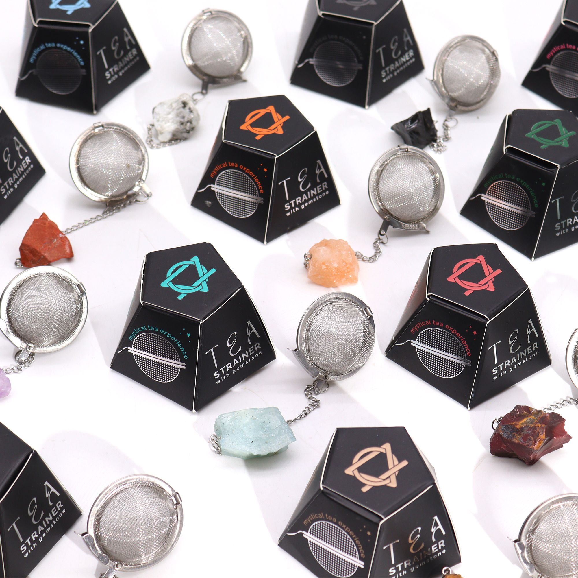 Raw Crystal Gemstone Tea Strainer - Rose Quartz - Image 2