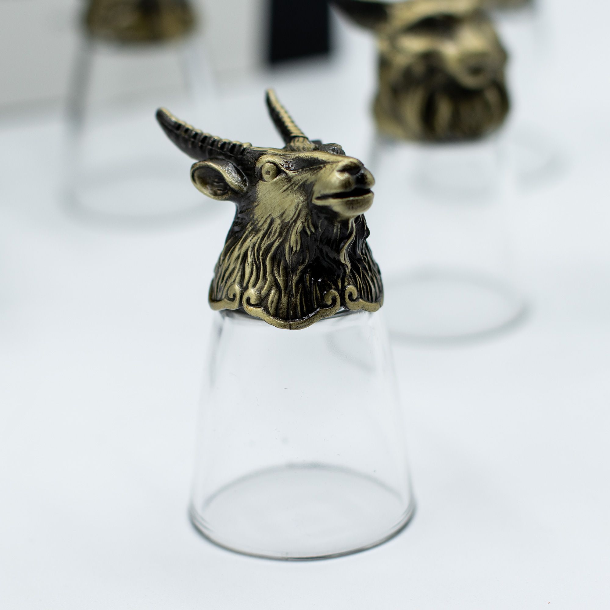 Gift Set of 12 Bottom Up Shot Glasses (25ml) - Forest & Mystical Creatures - Antique Bronze - Image 4
