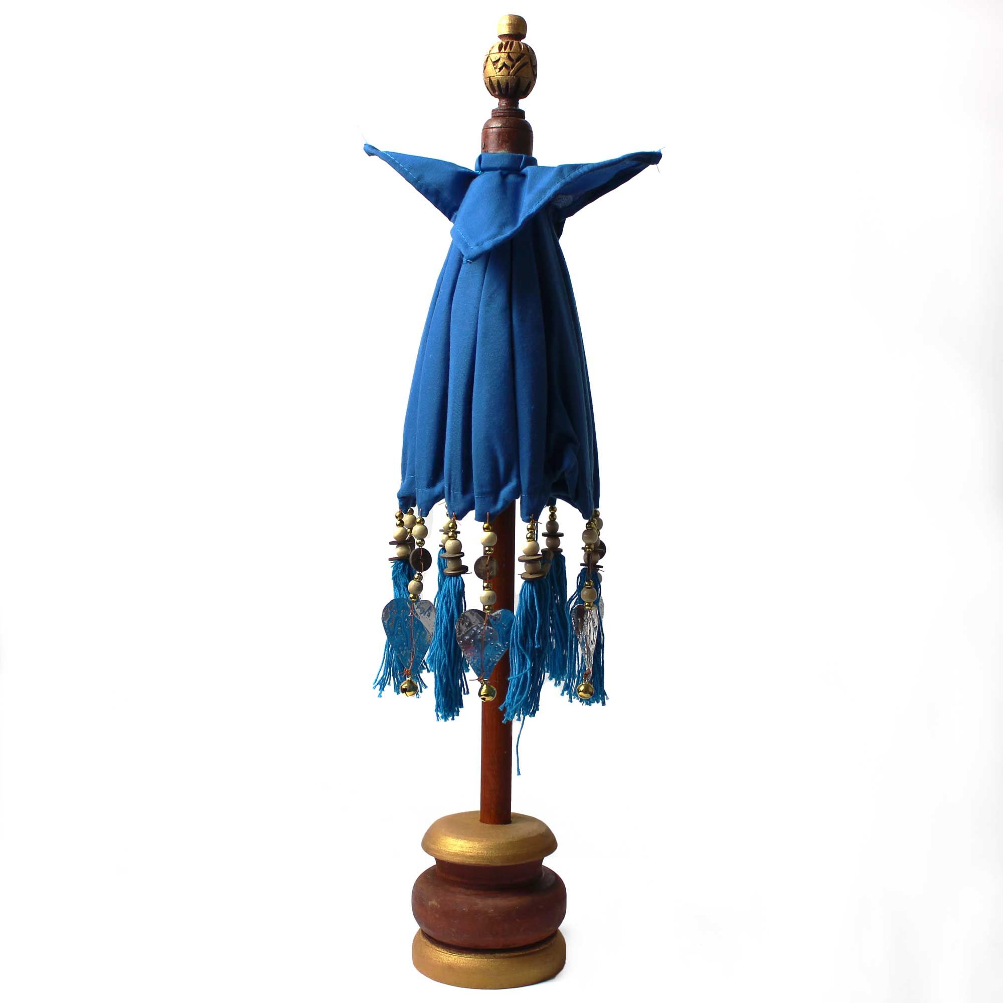 Bali Home Decor Parasol - Cotton - Turquoise- 40cm - Image 4