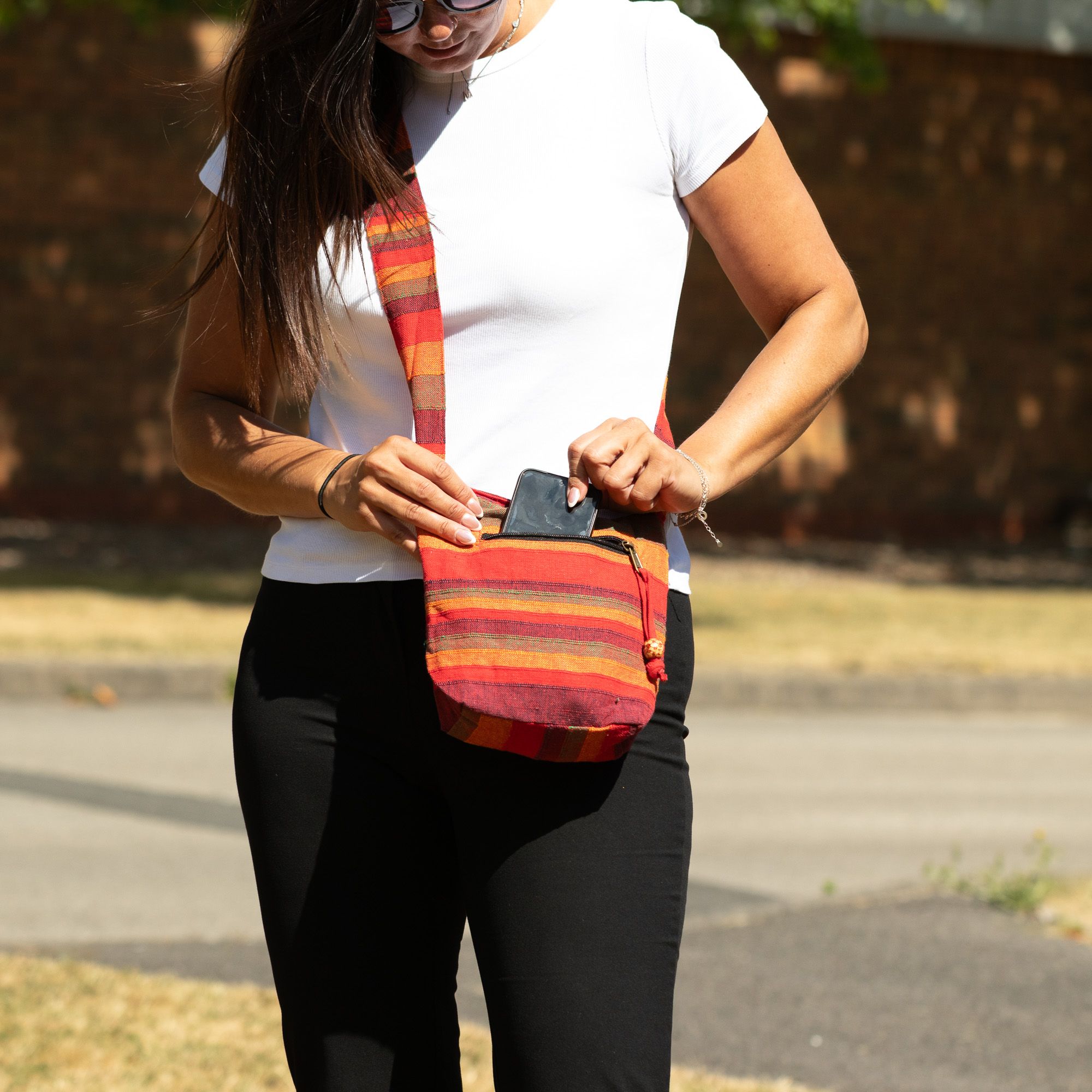 Nepal Sling Bag - Sunrise Orange - Image 5