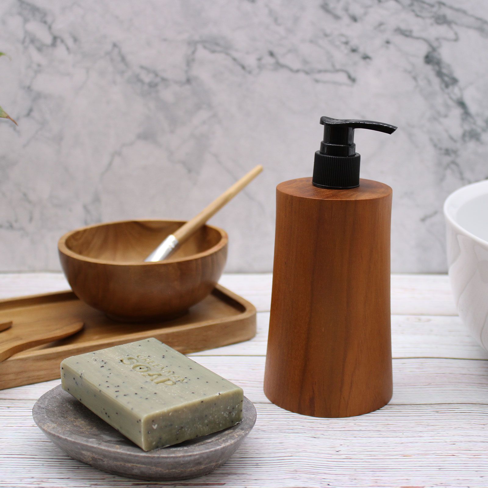 Natural Teakwood Soap Dispenser - Taper - Image 7