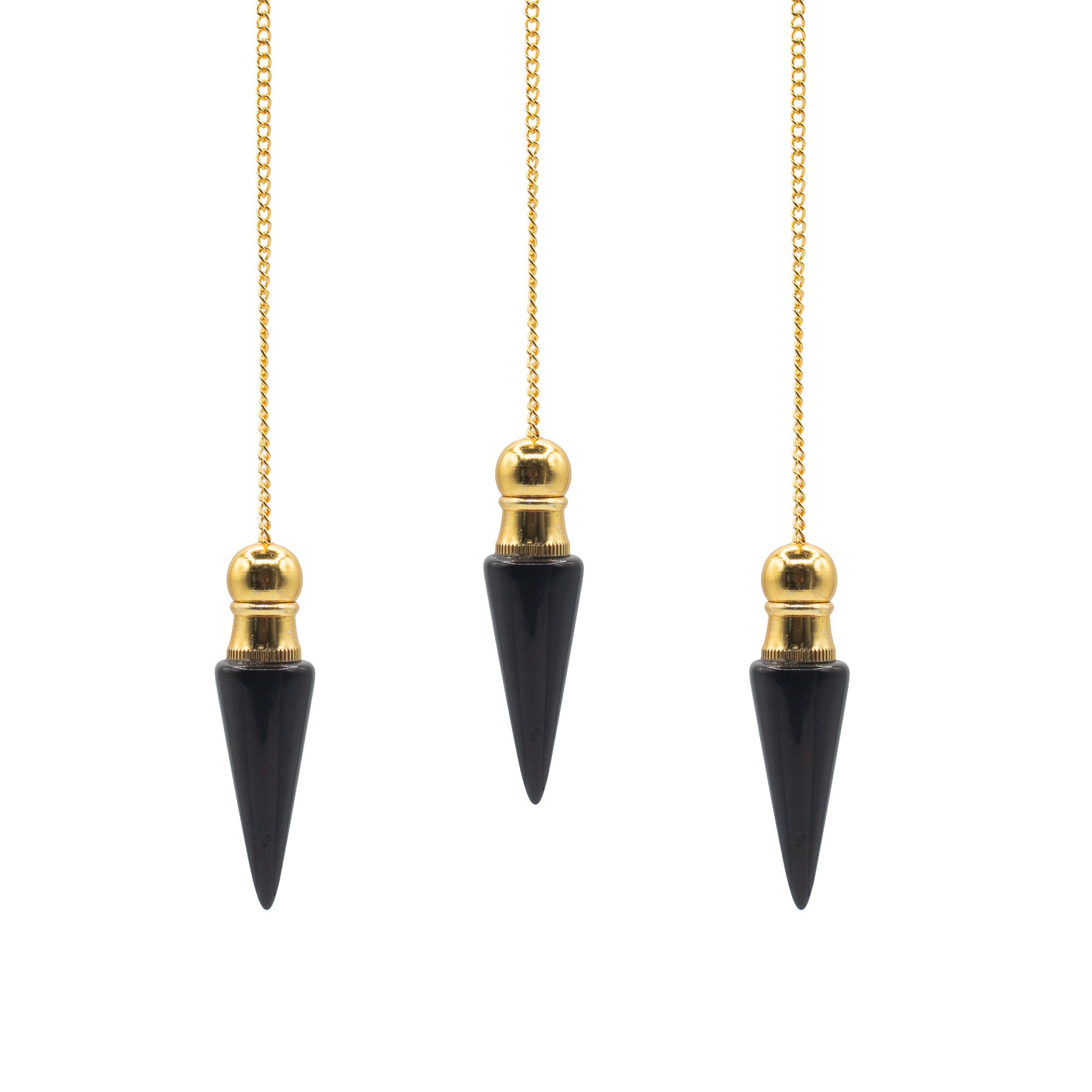 Secret Cavity Discovery of Truth Pendulum - Black Agate - Gold Plated
