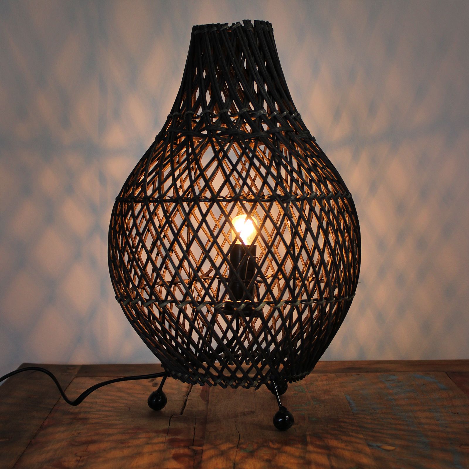 Rattan Table Lamps - Dark Brown - Image 7