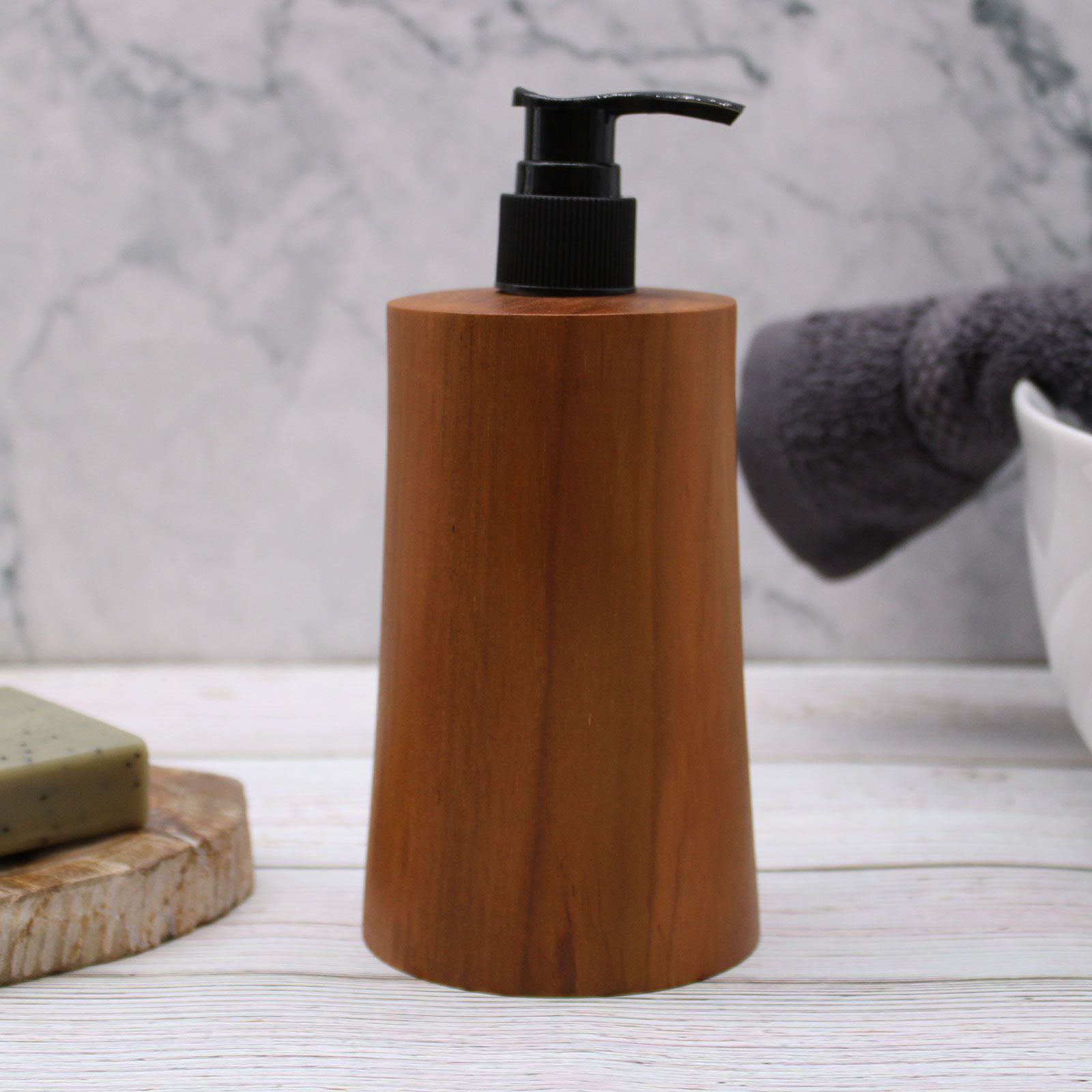 Natural Teakwood Soap Dispenser - Taper - Image 6