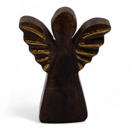 Small Mango Wood Angel - Gold Decor