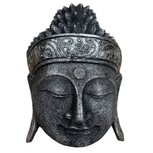 Home Decoration Buddha Head - 25cm - Silver Shine Finish