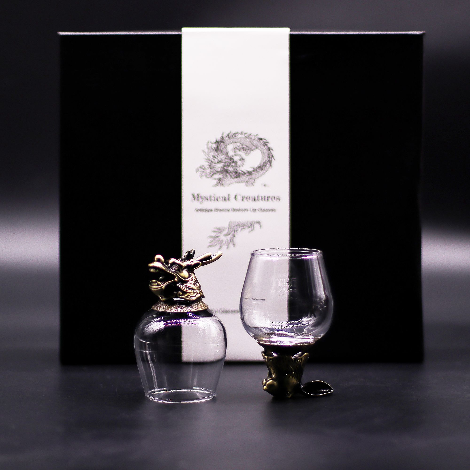 Gift Set of 6 Glasses (100ml) - Mystical Creatures - Antique Bronze - Image 6