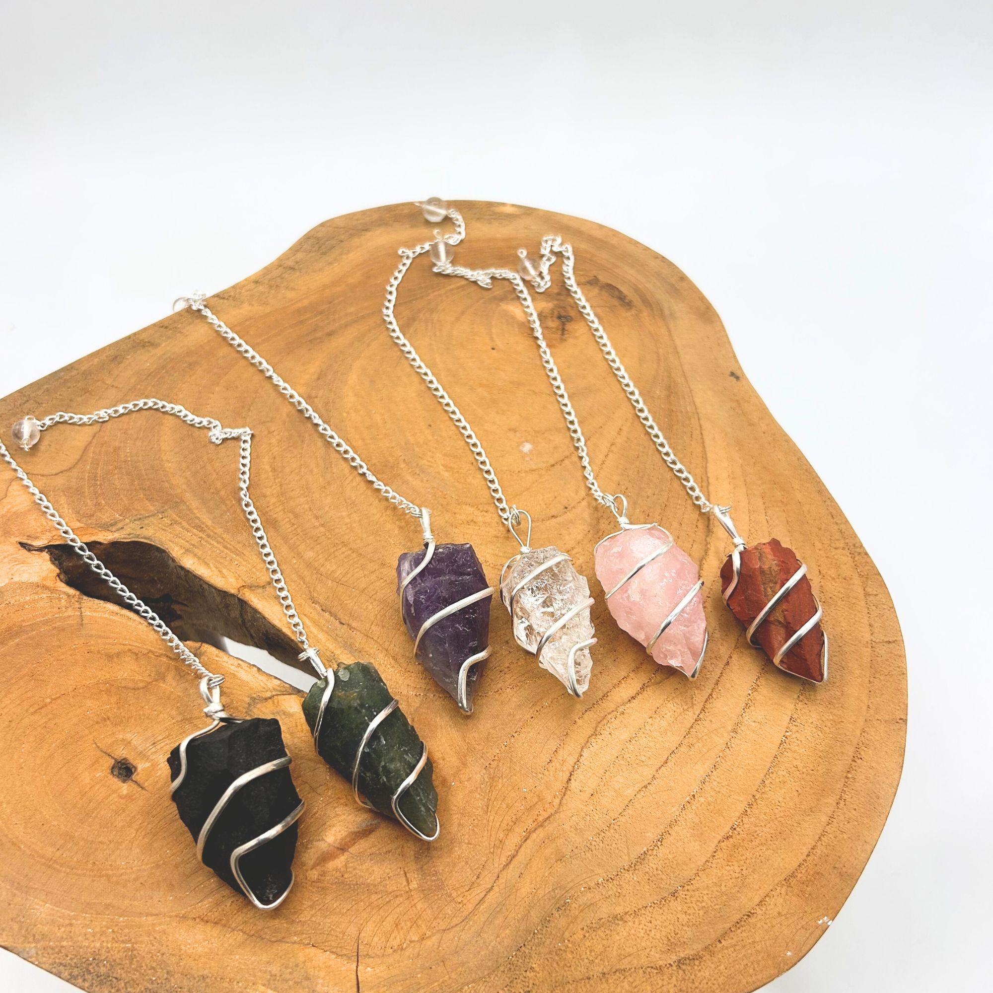 Raw Gemstone Pendulum - Rose Quartz - Image 2