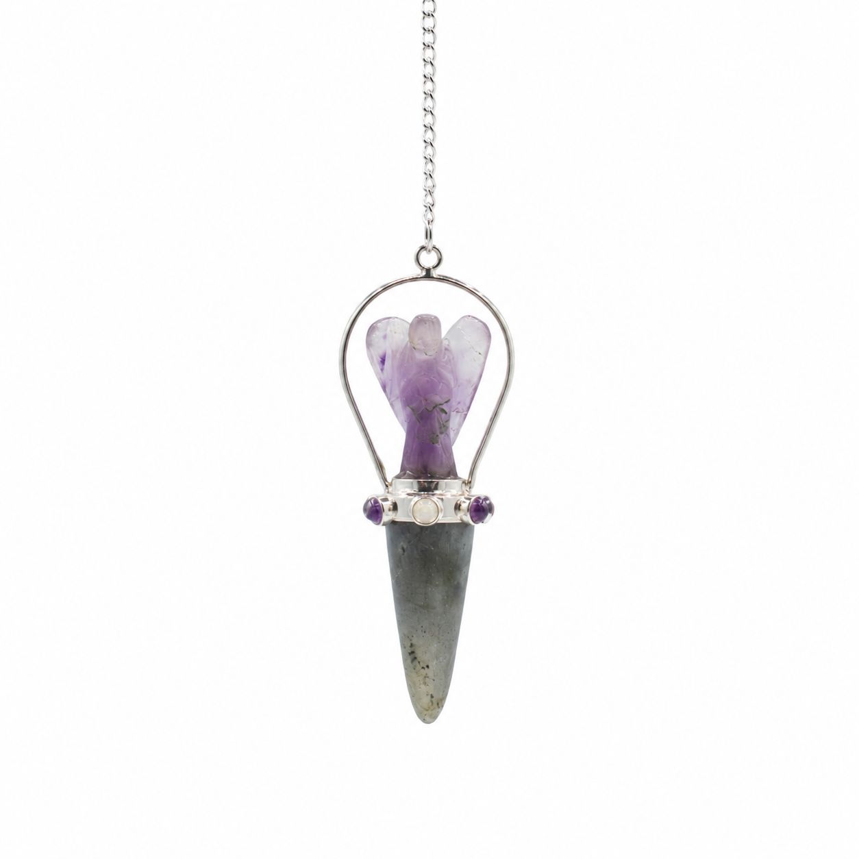 Veilwalker - Two Piece Angel Pendulum - Chakra Band - Labradorite & Amethyst