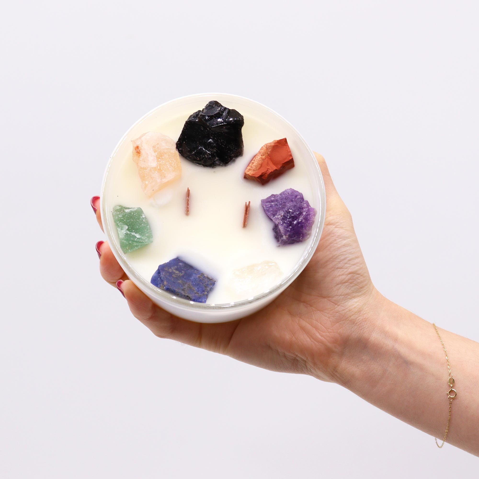 Large Chakra Crystal Candles - Seven Charkra - Image 3