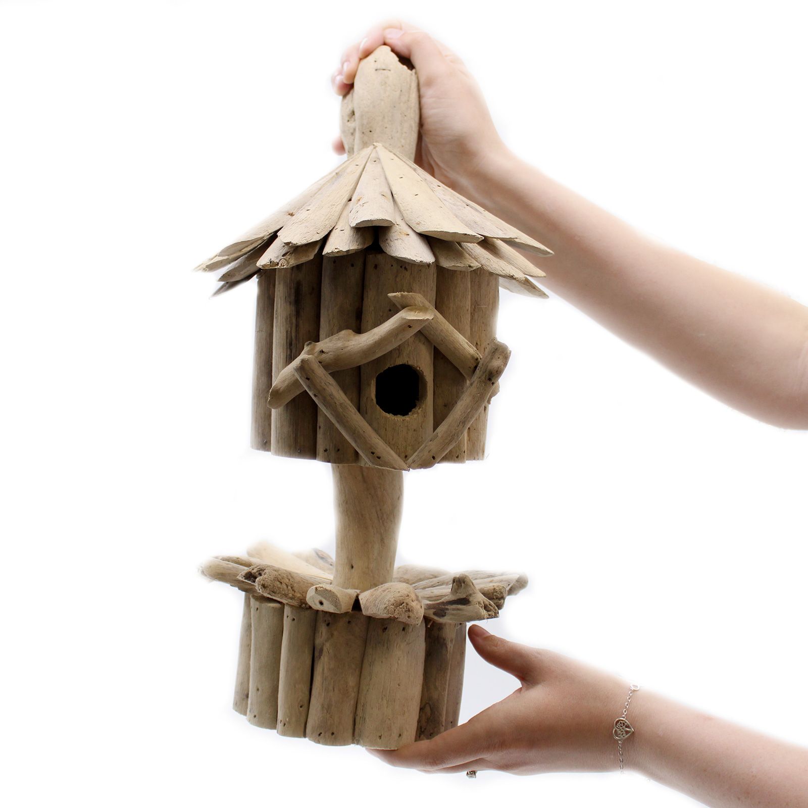 Driftwood Birdbox - On Stand - Image 5