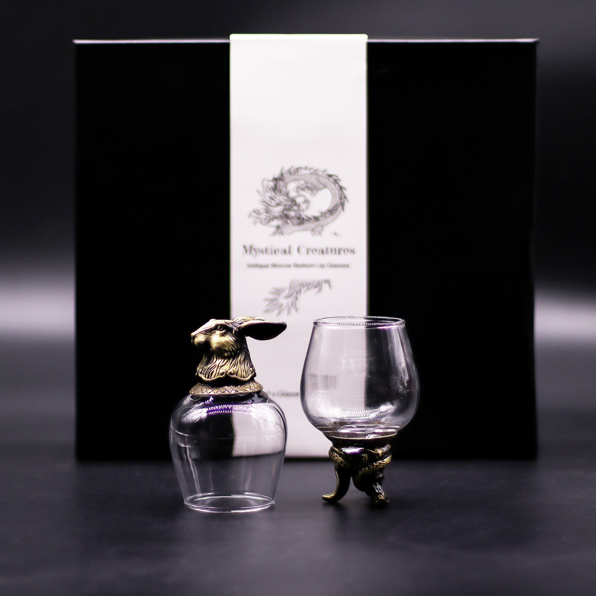 Gift Set of 6 Glasses (100ml) - Mystical Creatures - Antique Bronze - Image 3