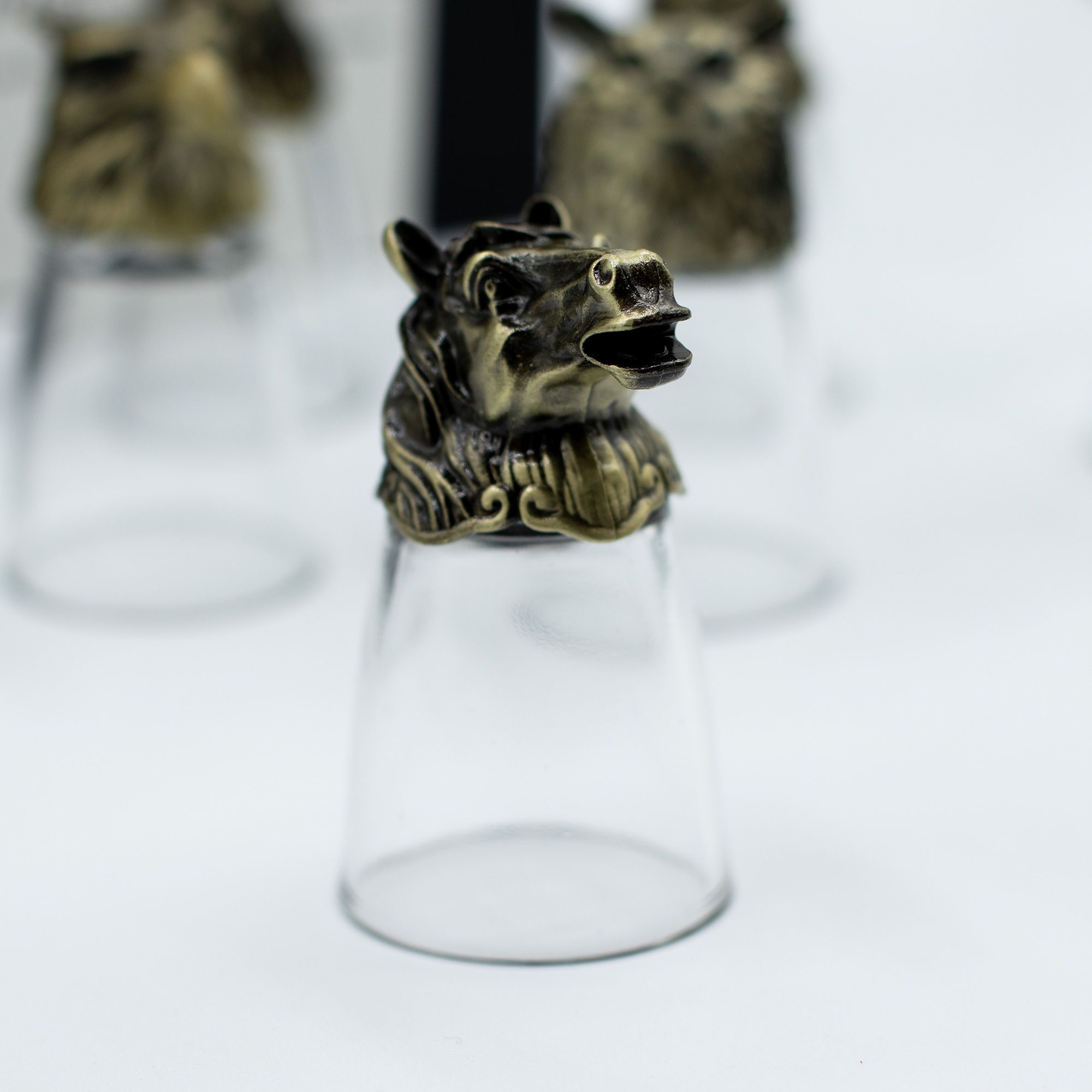 Gift Set of 12 Bottom Up Shot Glasses (25ml) - Forest & Mystical Creatures - Antique Bronze - Image 19