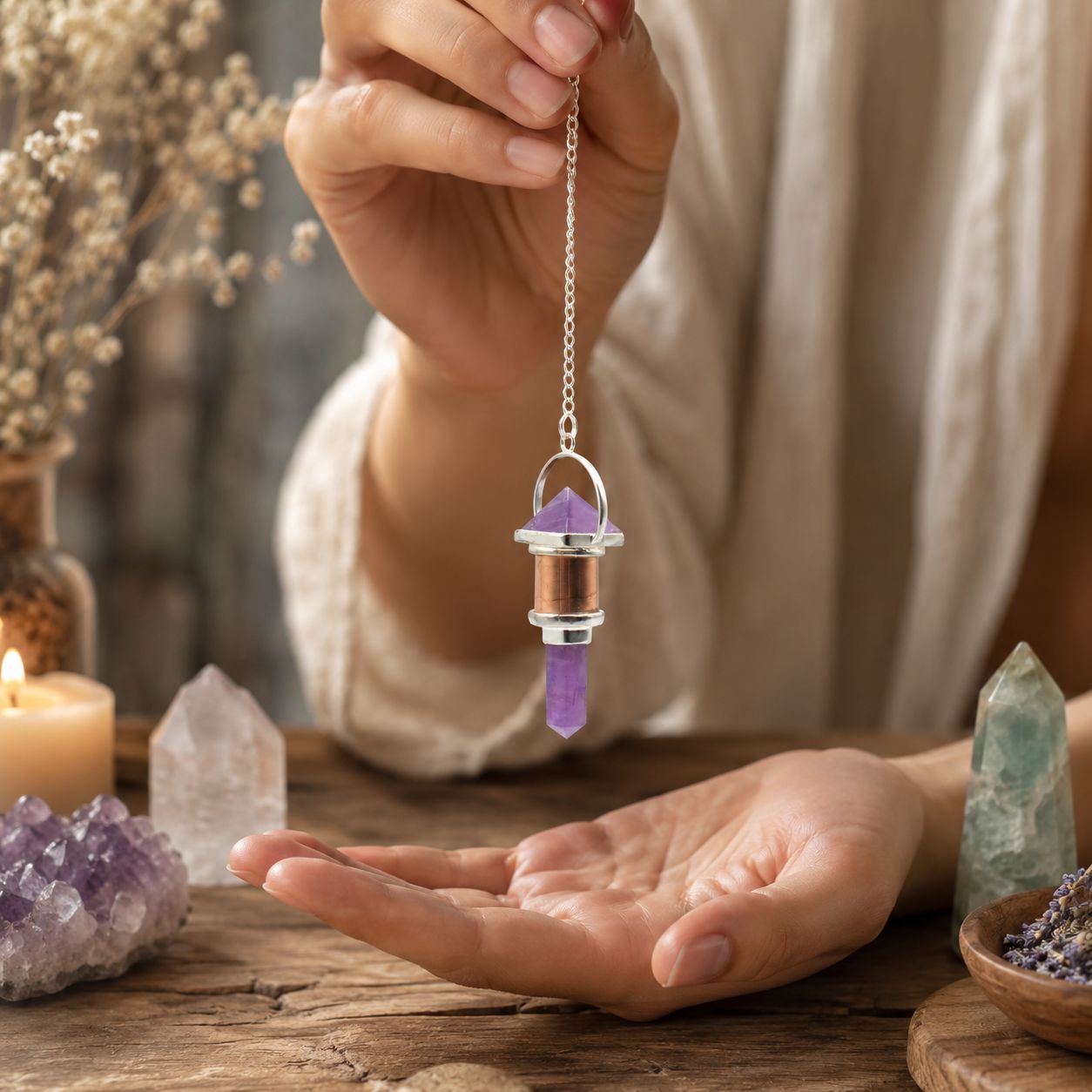 The Violet Engine- Combo Piece Copper Pendulum - Amethyst - Image 3