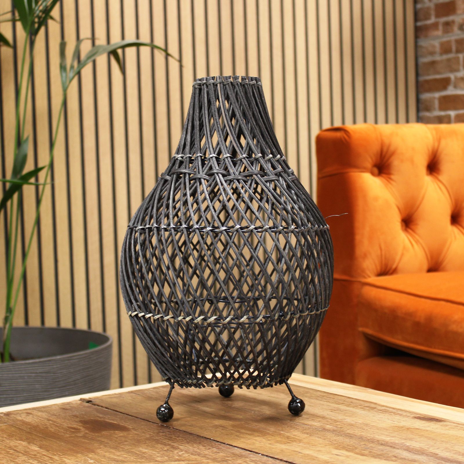 Rattan Table Lamps - Black - Image 2
