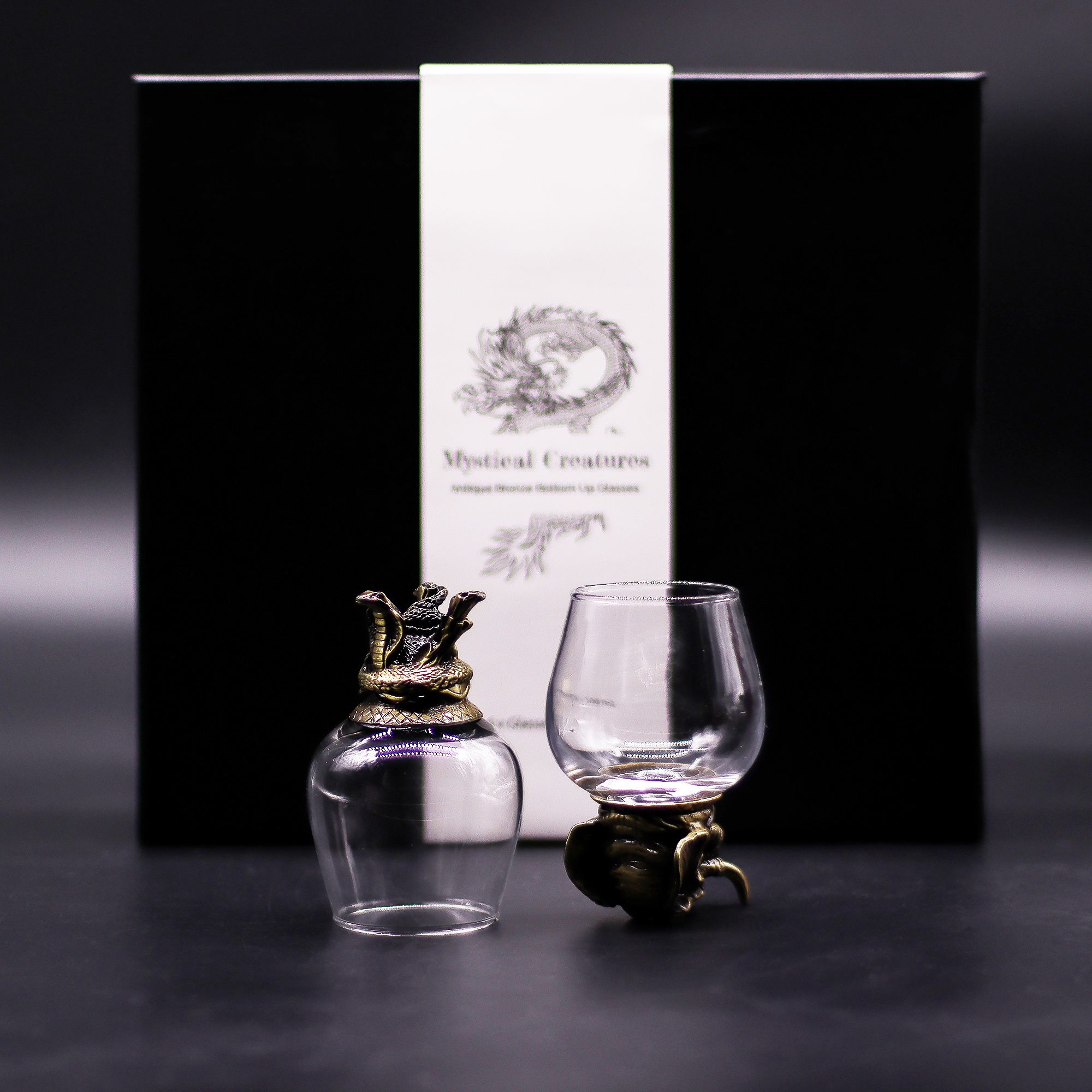 Gift Set of 6 Glasses (100ml) - Mystical Creatures - Antique Bronze - Image 2