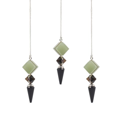 Builder of Realms - Three Piece Pendulum - Black Agate - Green Aventurine - Tiger Eye