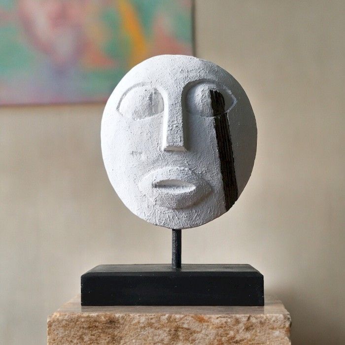 Timor Tribal Decorative Mask - White 27x20cm - Image 4