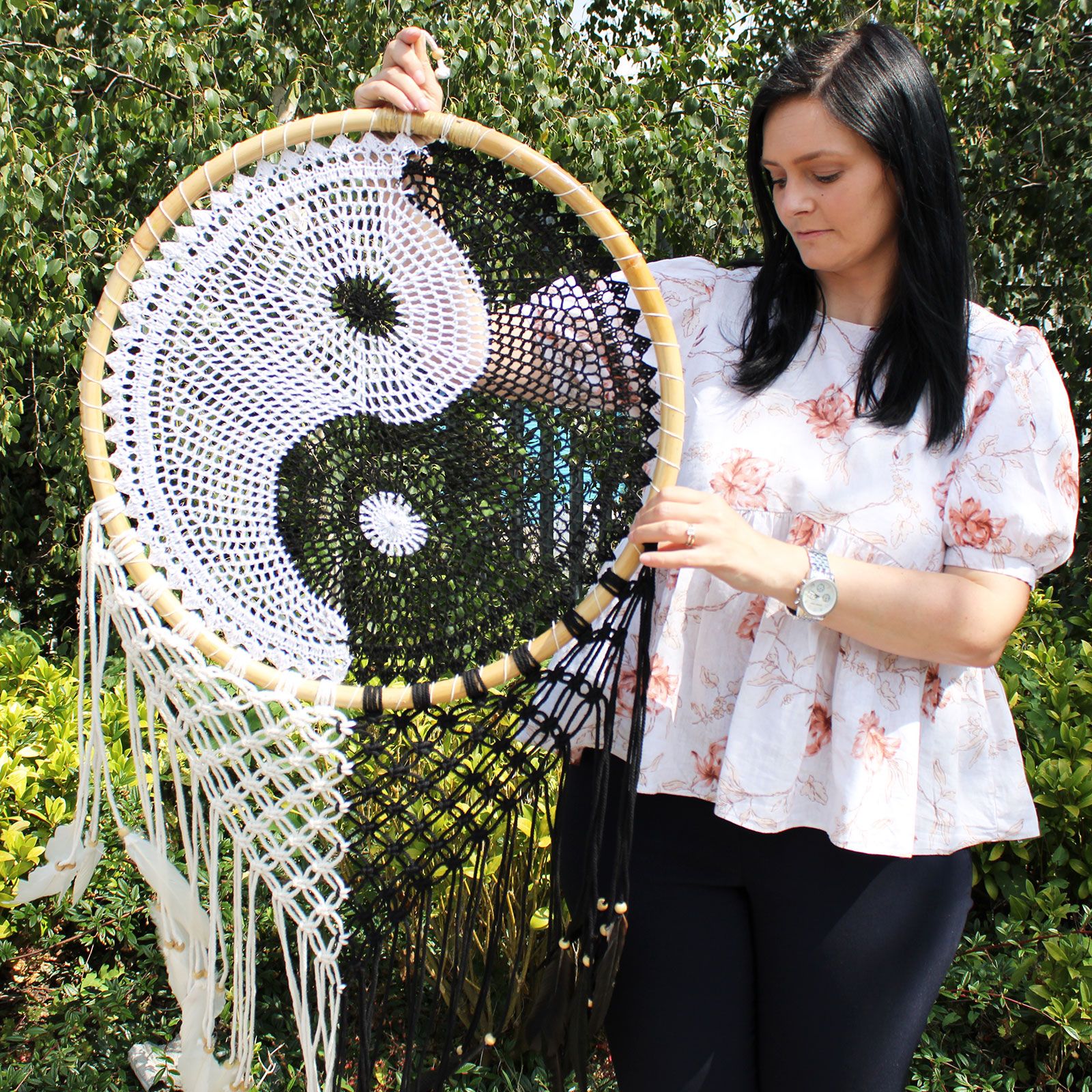 Bali Dream Catchers - Extra Large Ying Yang D: 50cm - Image 3