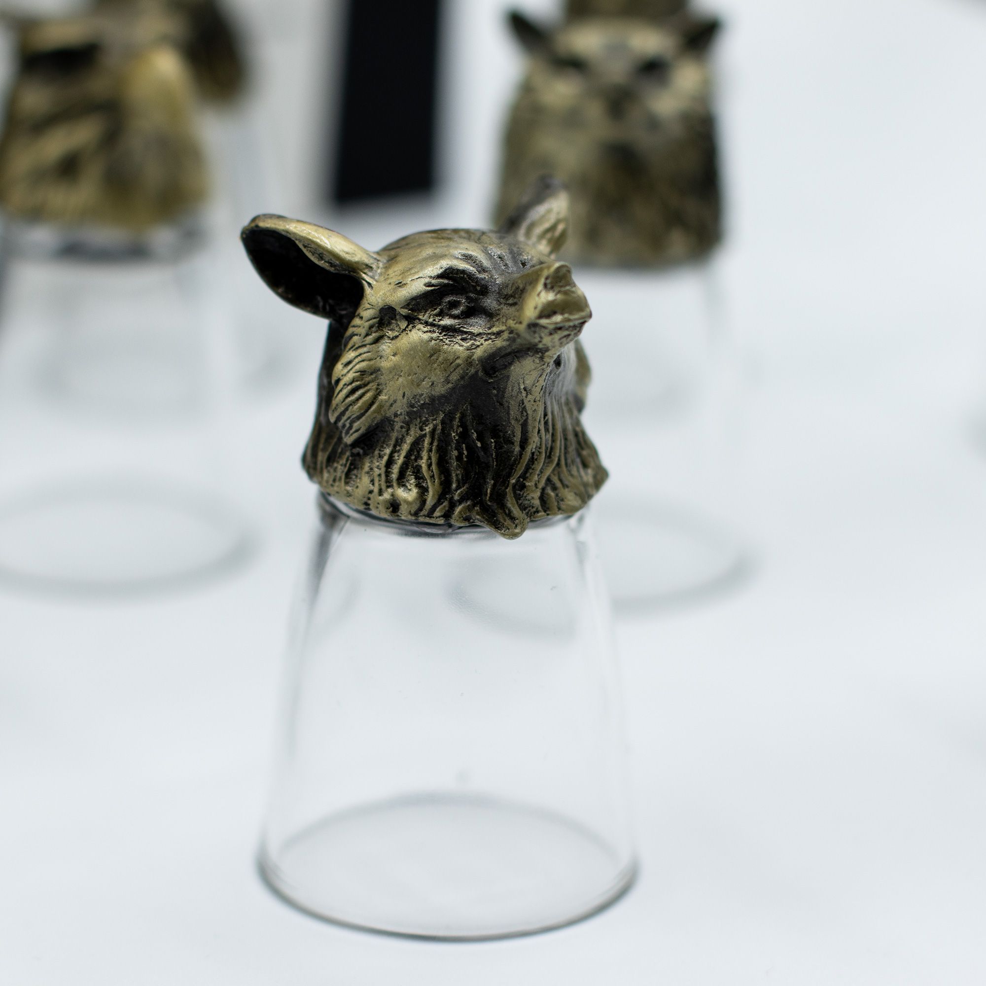 Gift Set of 12 Bottom Up Shot Glasses (25ml) - Forest & Mystical Creatures - Antique Bronze - Image 10