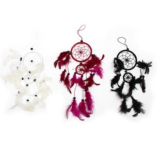 Bali Dreamcatchers - Medium Round - Black/White/Red - Image 2