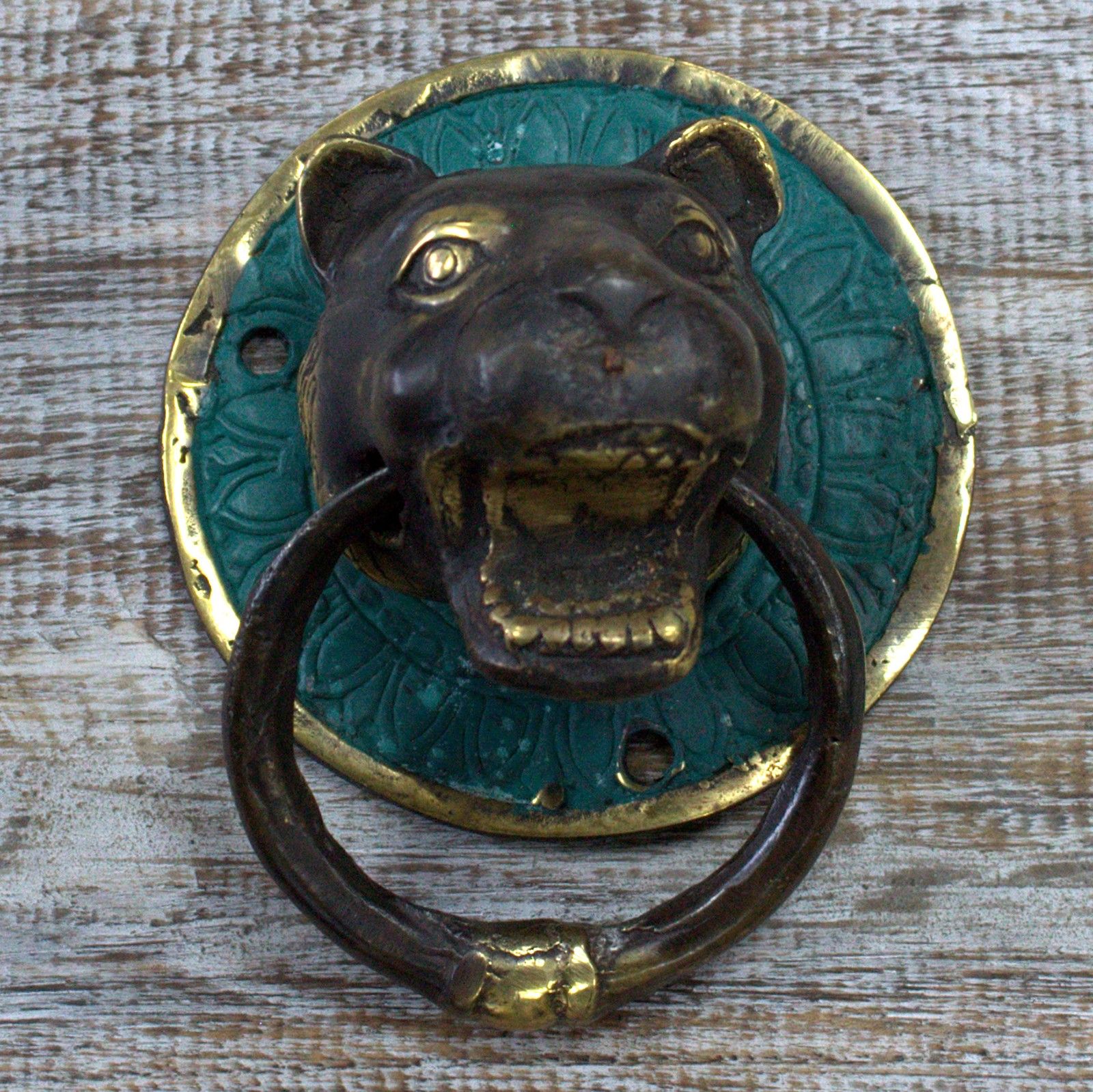 Brass Door Knocker - Tiger Head - Image 3