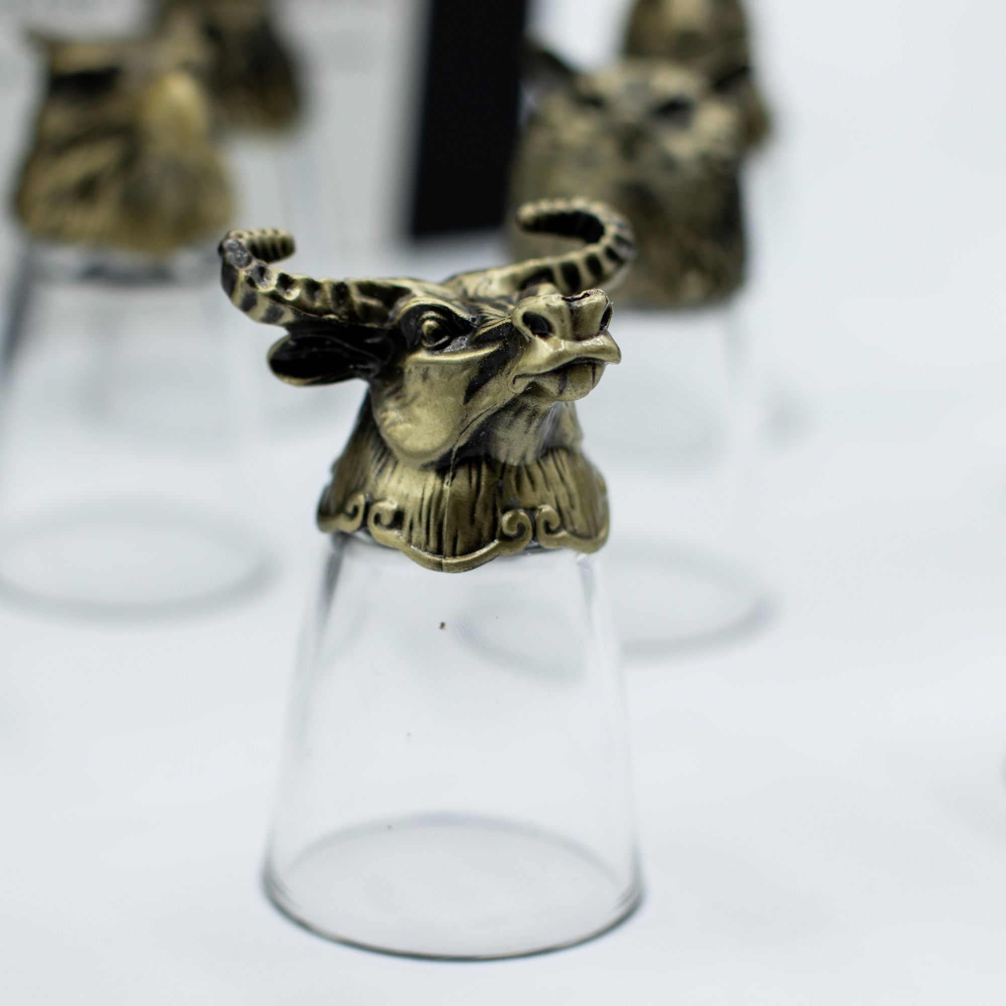 Gift Set of 12 Bottom Up Shot Glasses (25ml) - Forest & Mystical Creatures - Antique Bronze - Image 11