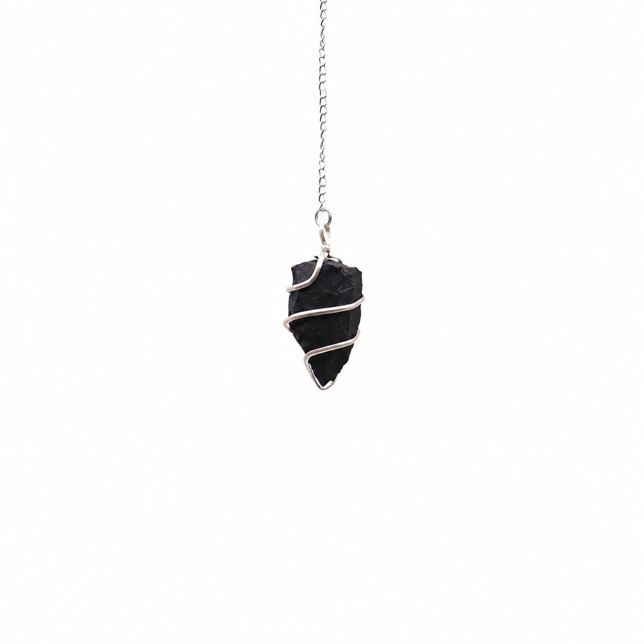 Raw Gemstone Pendulum - Black Agate - Image 3
