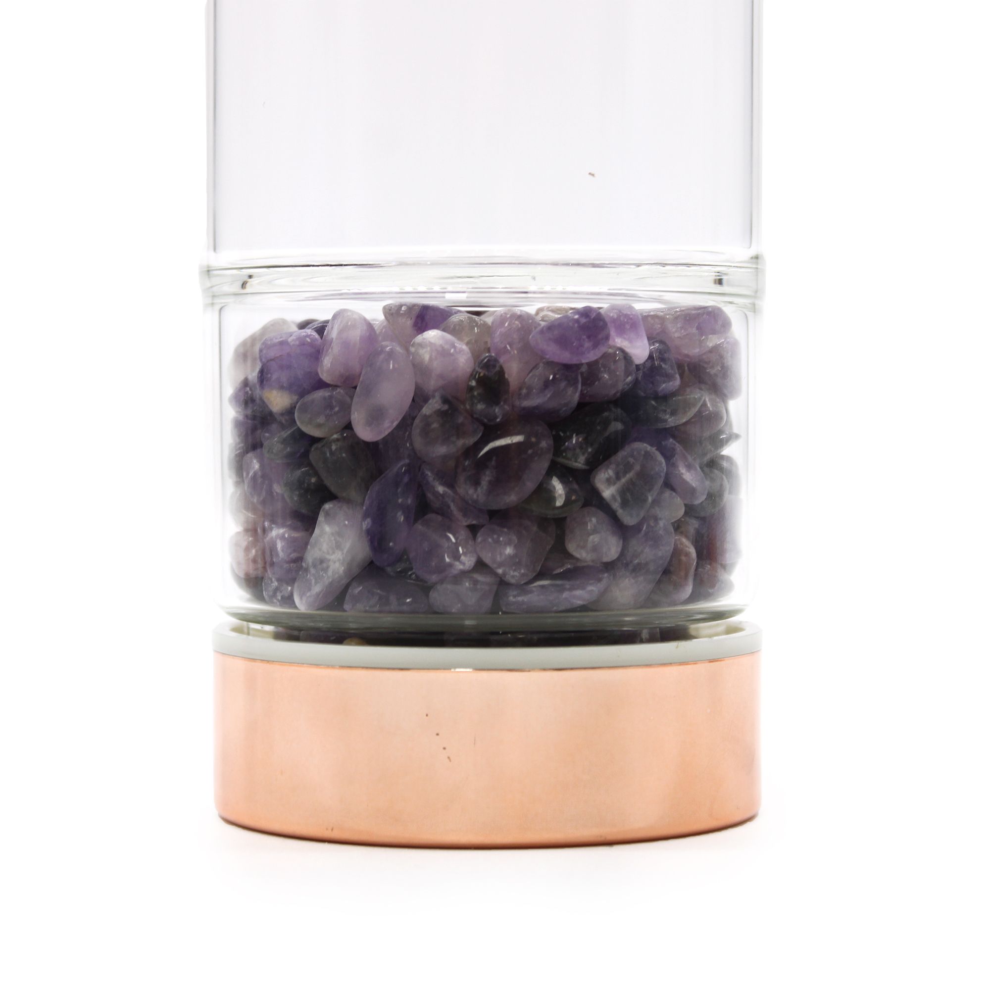 Crystal Glass Tea Infuser Bottle - Rose Gold - Amethyst - Image 6