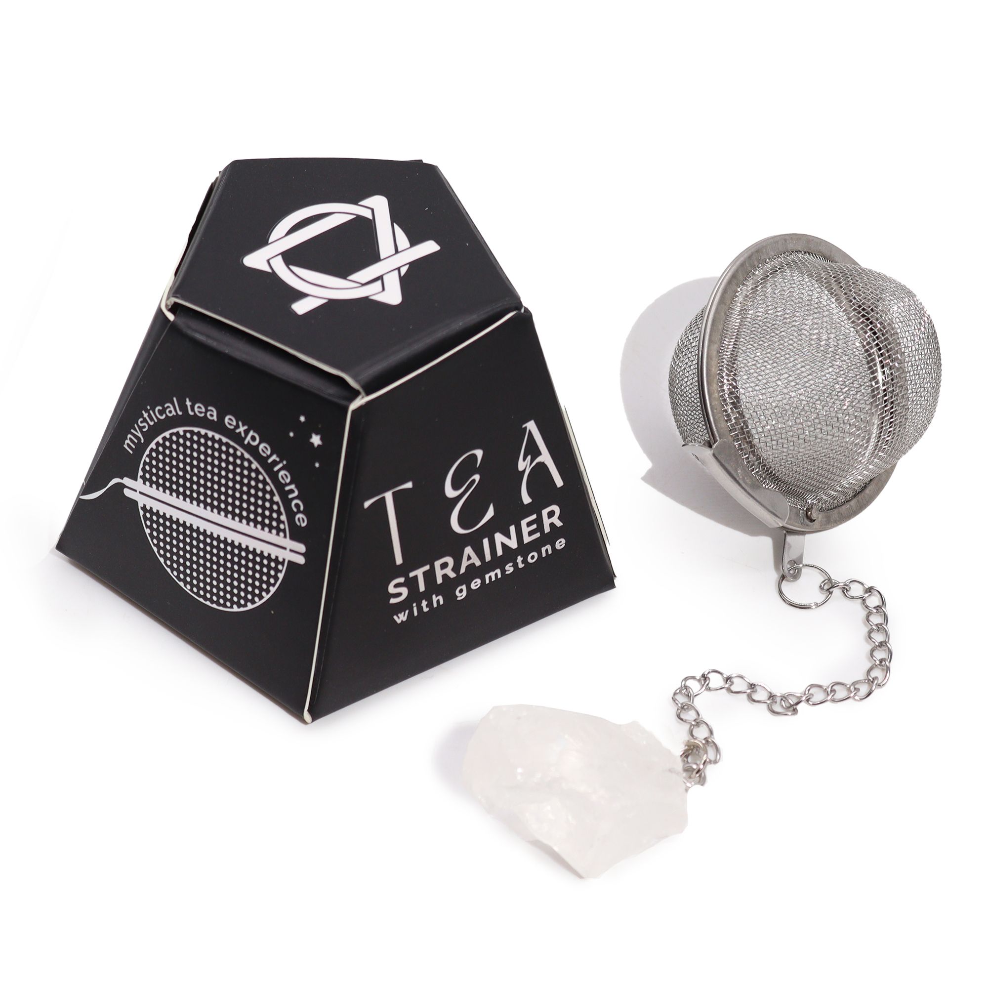 Raw Crystal Gemstone Tea Strainer - Rock Quartz - Image 8