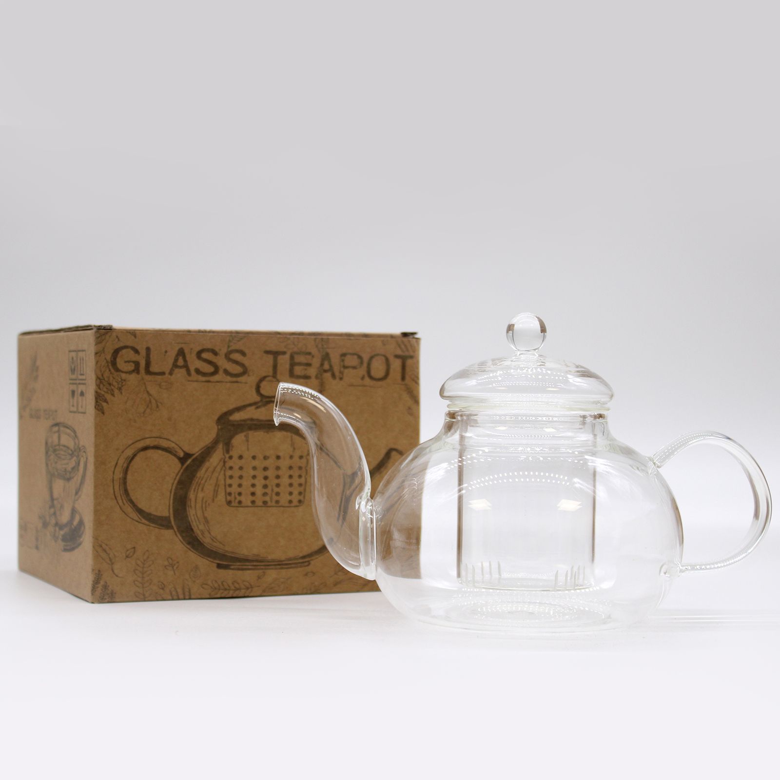 Glass Infuser Teapot - Round Pearl - 800ml - Image 11