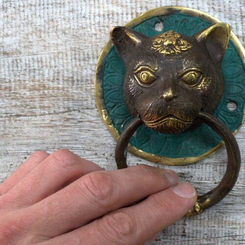Brass Door Knocker - Tiger Head