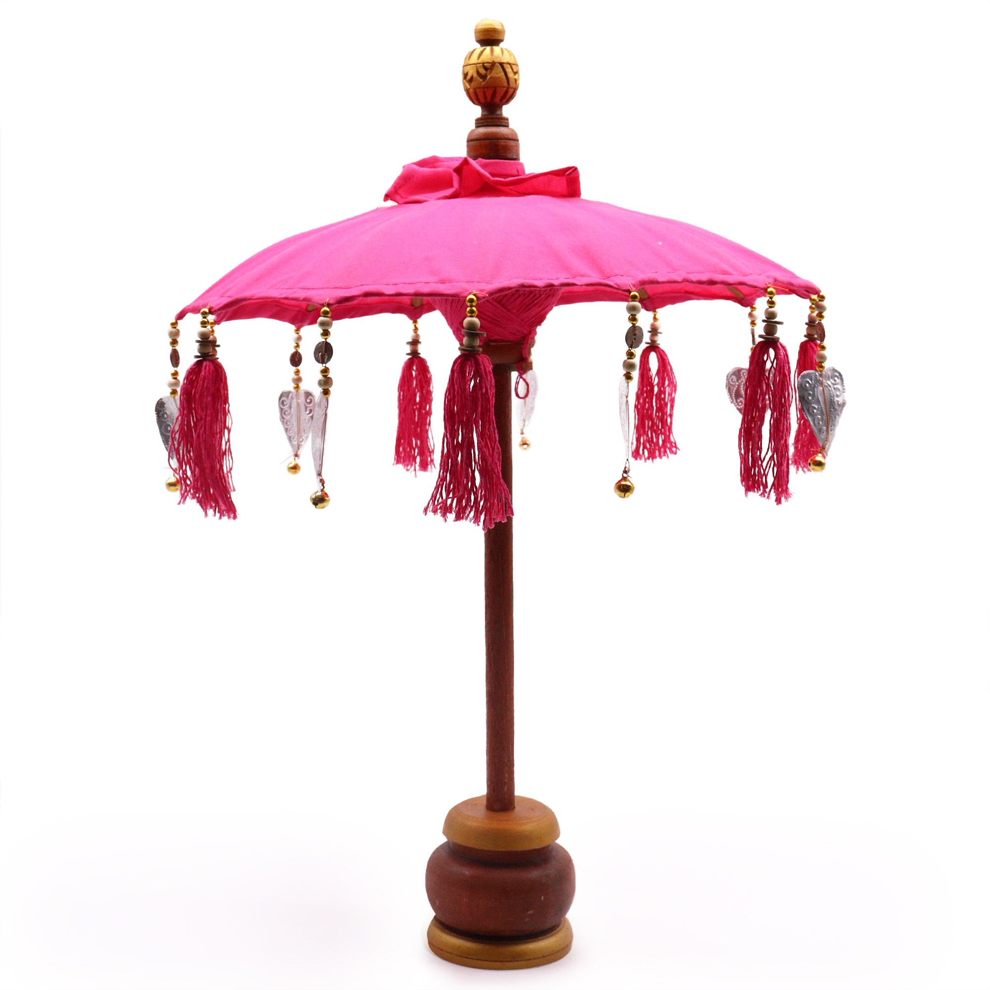 Bali Home Decor Parasol - Cotton - Pink- 40cm - Image 4