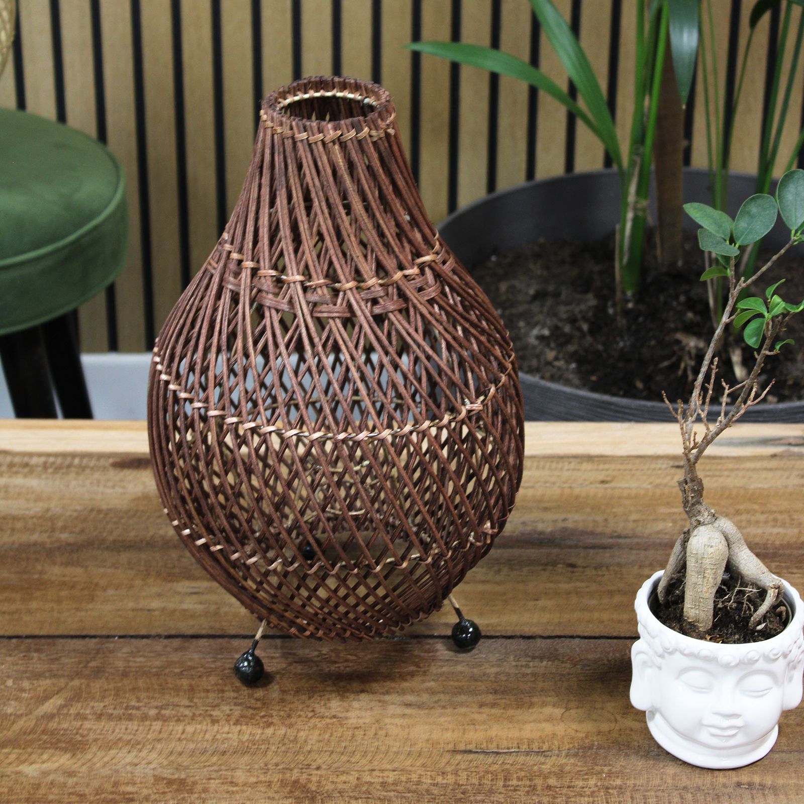 Rattan Table Lamps - Dark Brown - Image 5