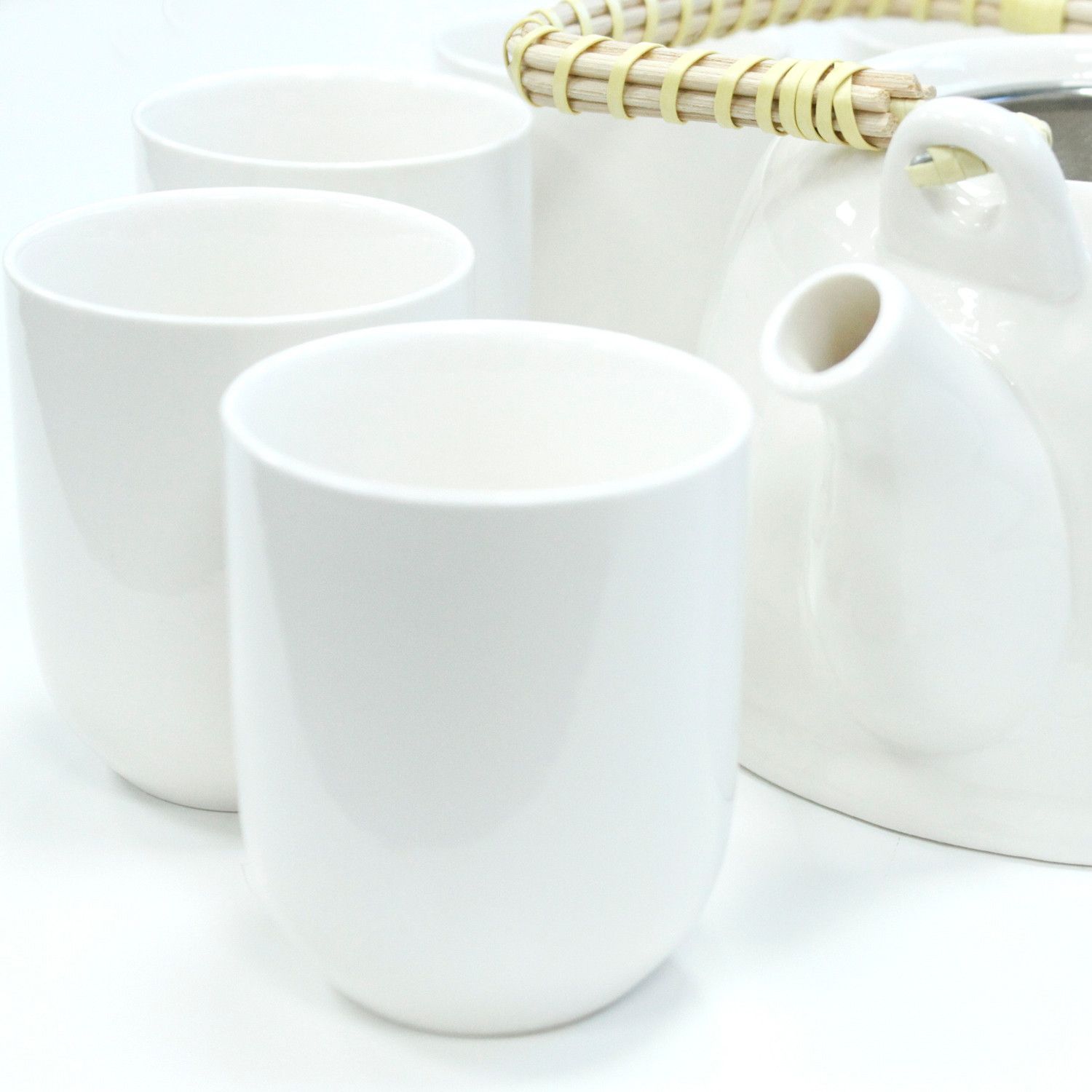 Herbal Teapot Set - Classic White - Image 4