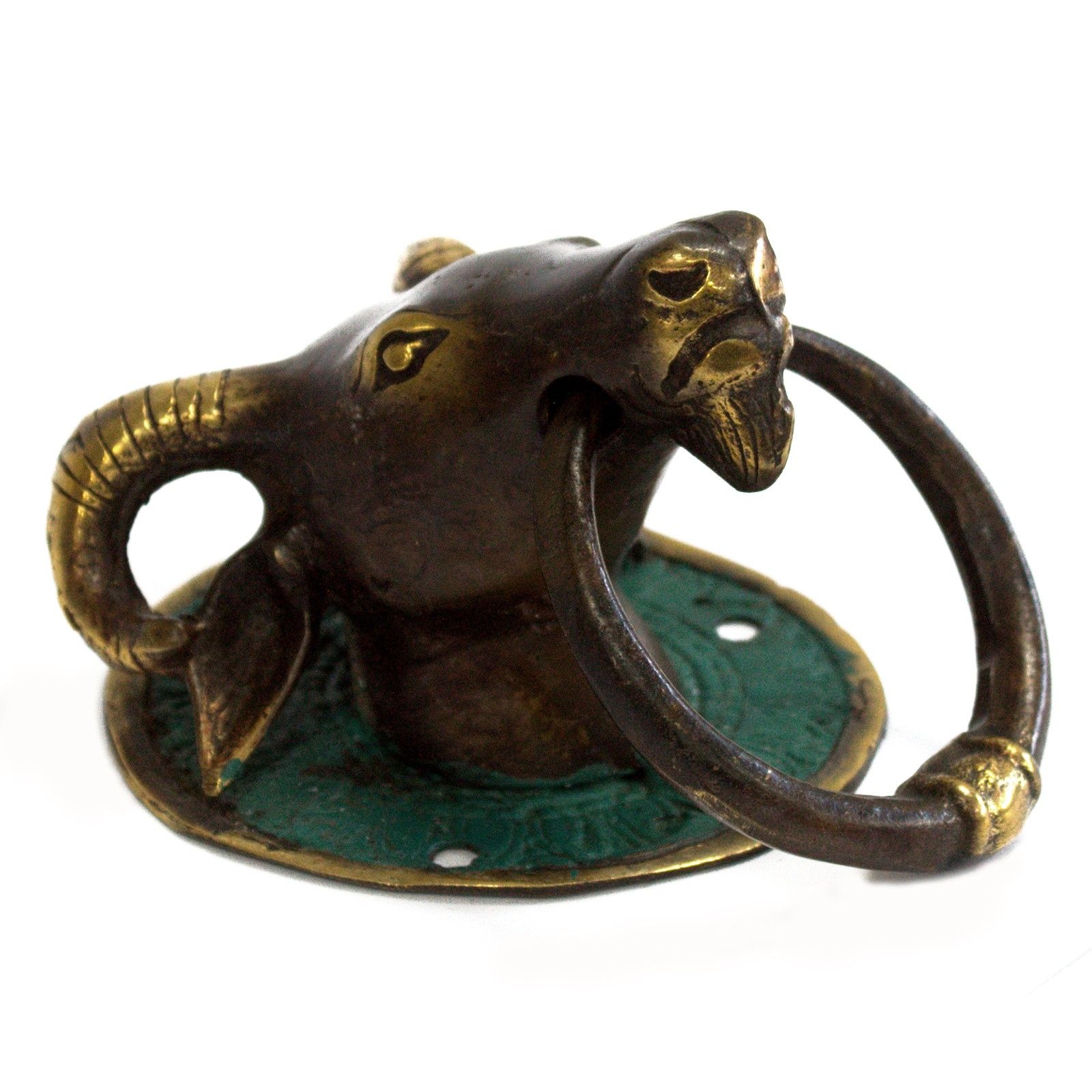 Brass Door Knocker - Rams Head - Image 4