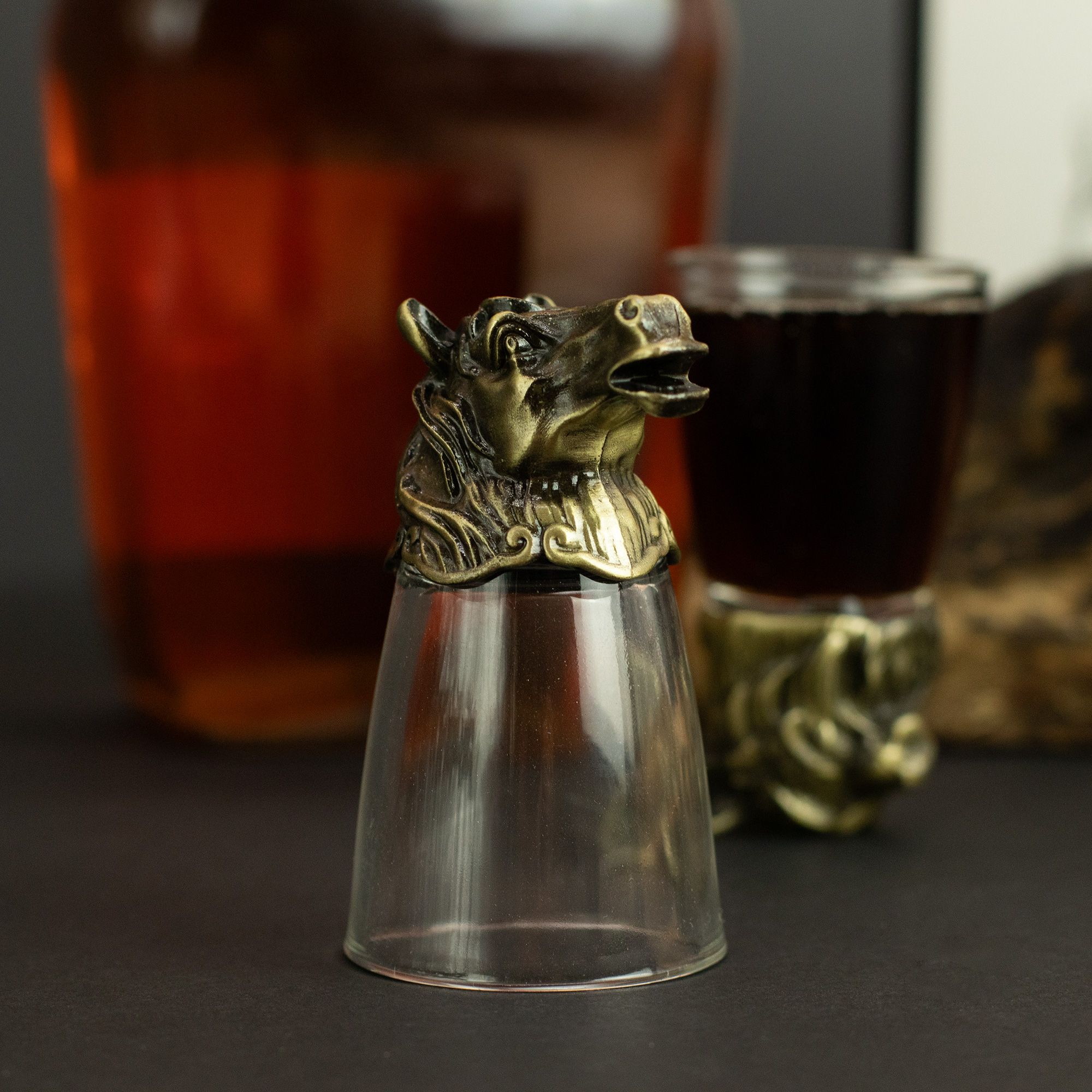 Gift Set of 12 Bottom Up Shot Glasses (25ml) - Forest & Mystical Creatures - Antique Bronze - Image 9