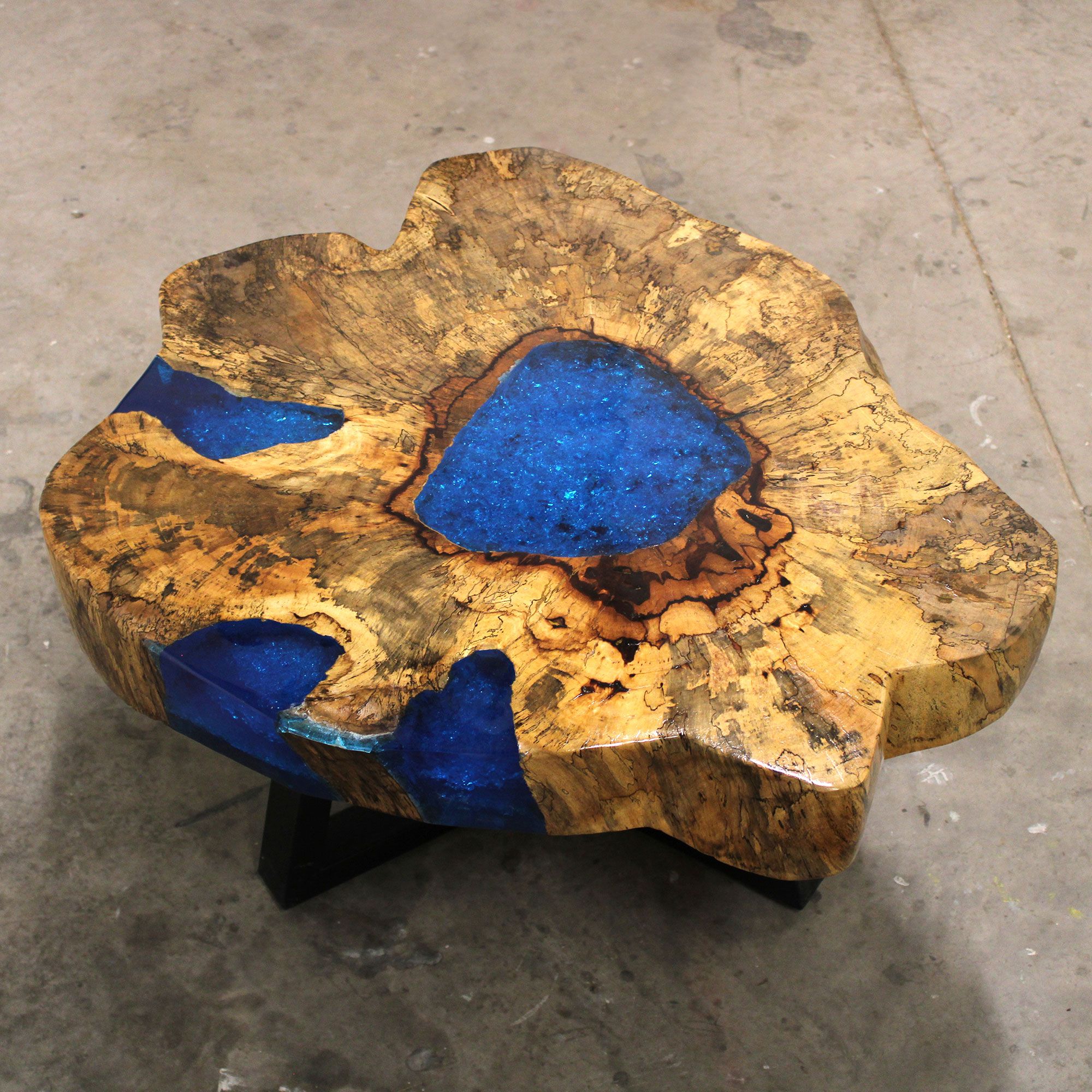 Tamarind and Resin Coffee Table - Sky Blue - Image 7