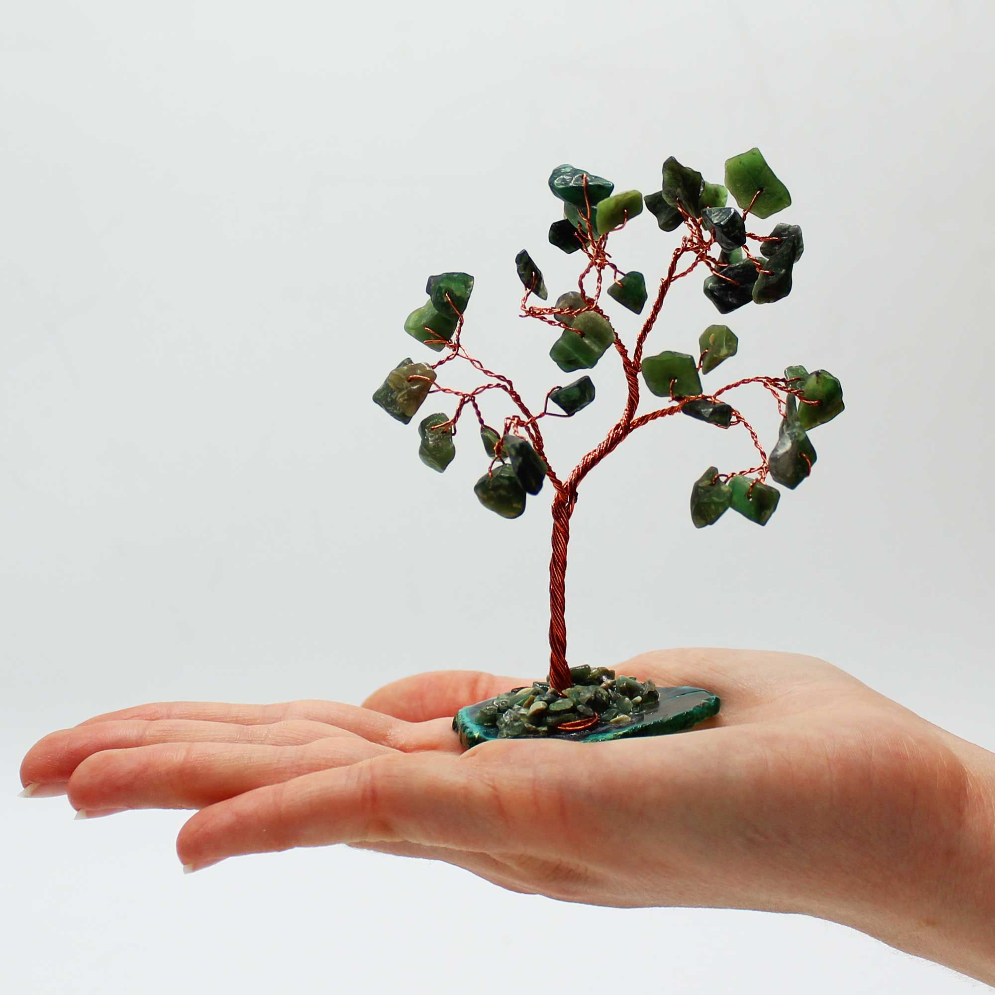 Gemstone Tree - Green Aventurine on Green Agate Base (35 stones) - Image 2