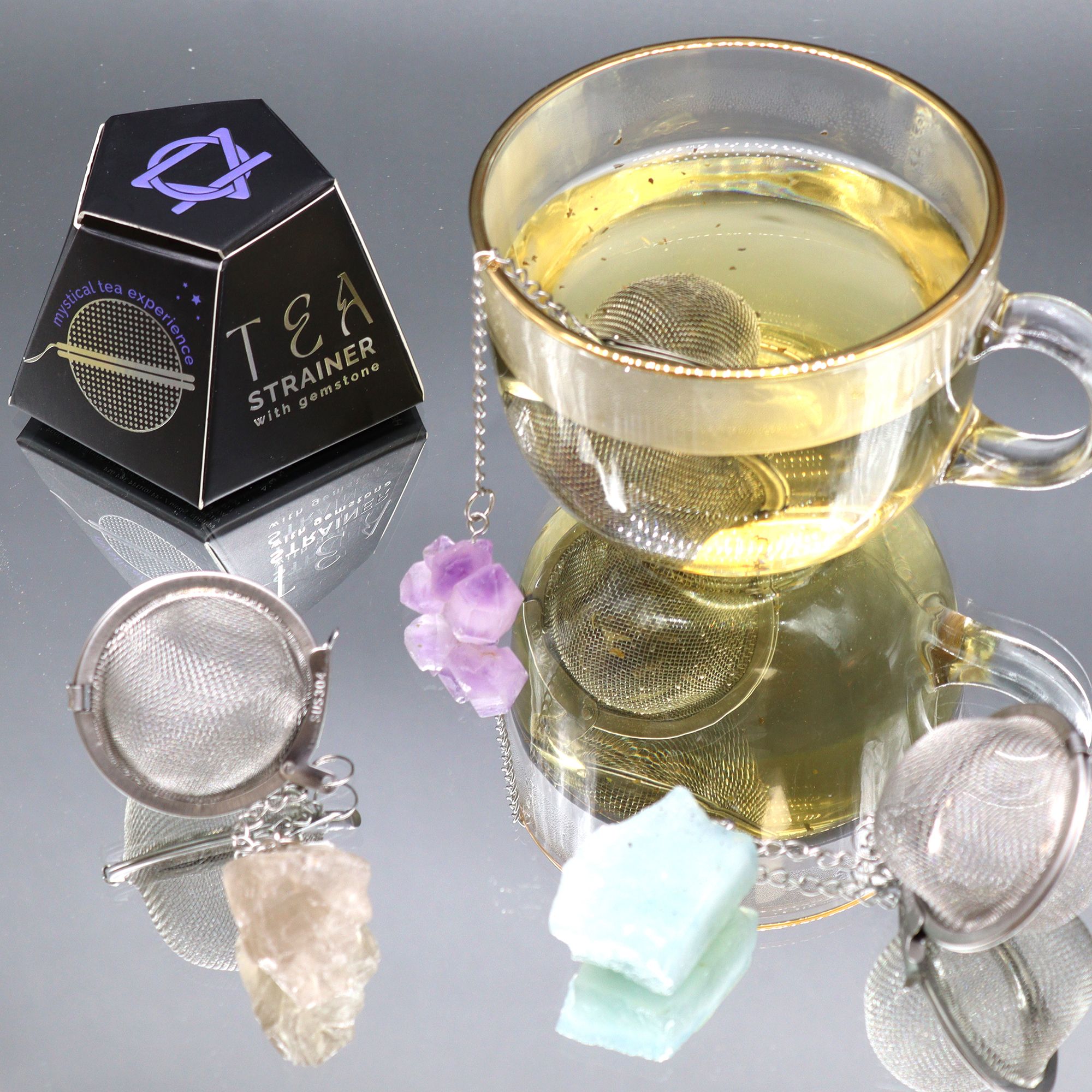 Raw Crystal Gemstone Tea Strainer - Rock Quartz - Image 5