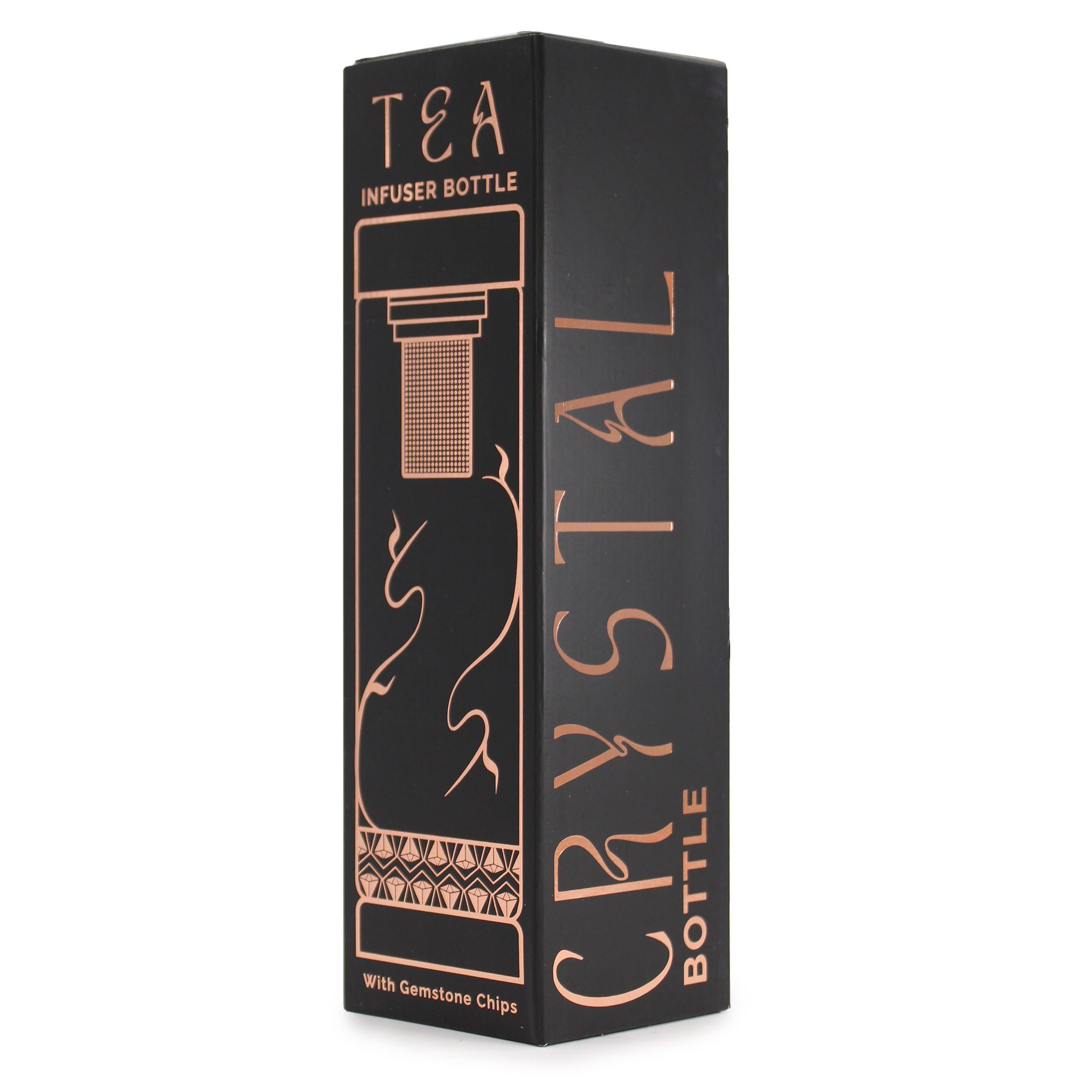 Crystal Glass Tea Infuser Bottle - Rose Gold - Amethyst - Image 3
