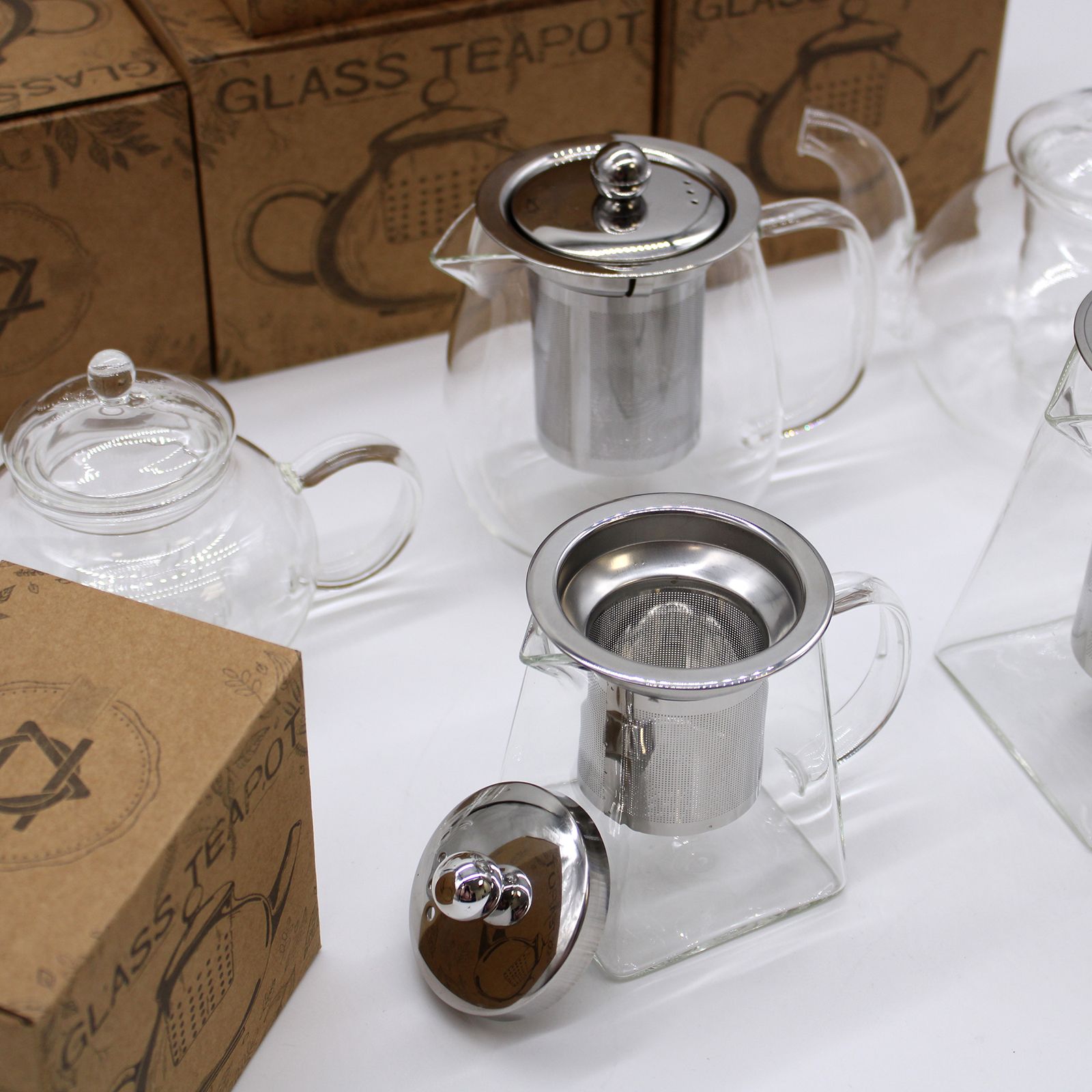Glass Infuser Teapot - Round Pearl - 800ml - Image 6