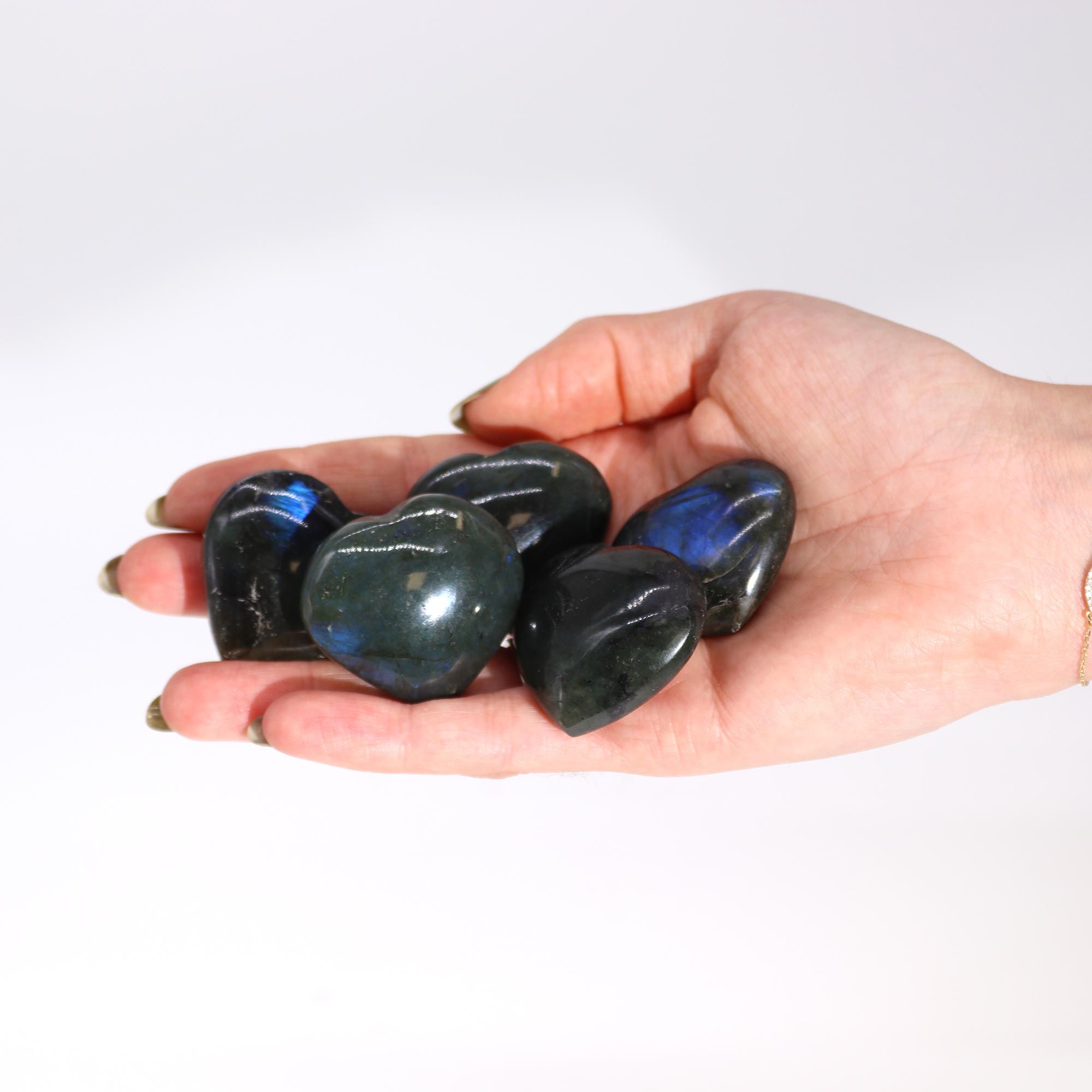 Madagascar Labradorite Hearts Stone (approx 25gm 40mm) - Image 3