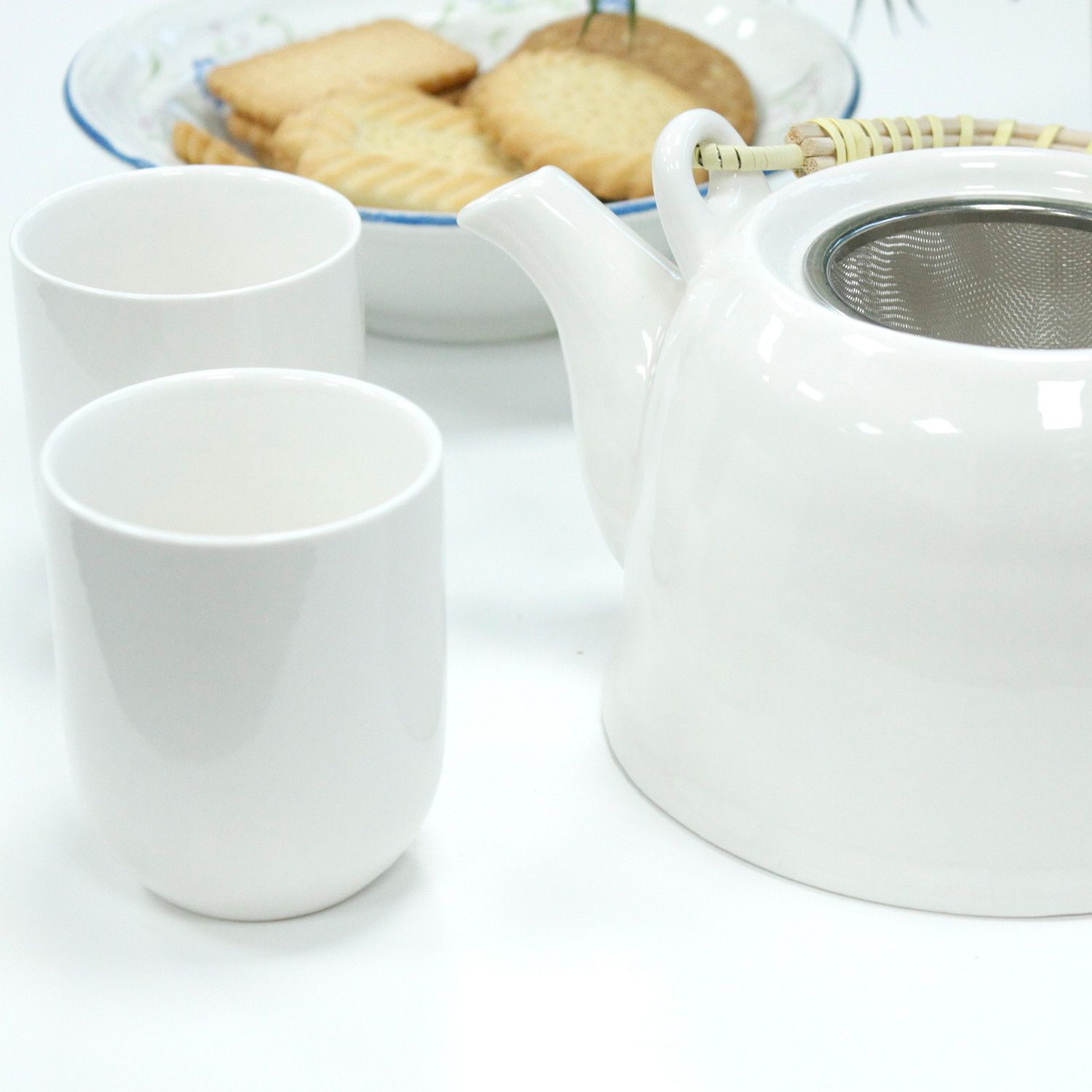 Herbal Teapot Set - Classic White - Image 2