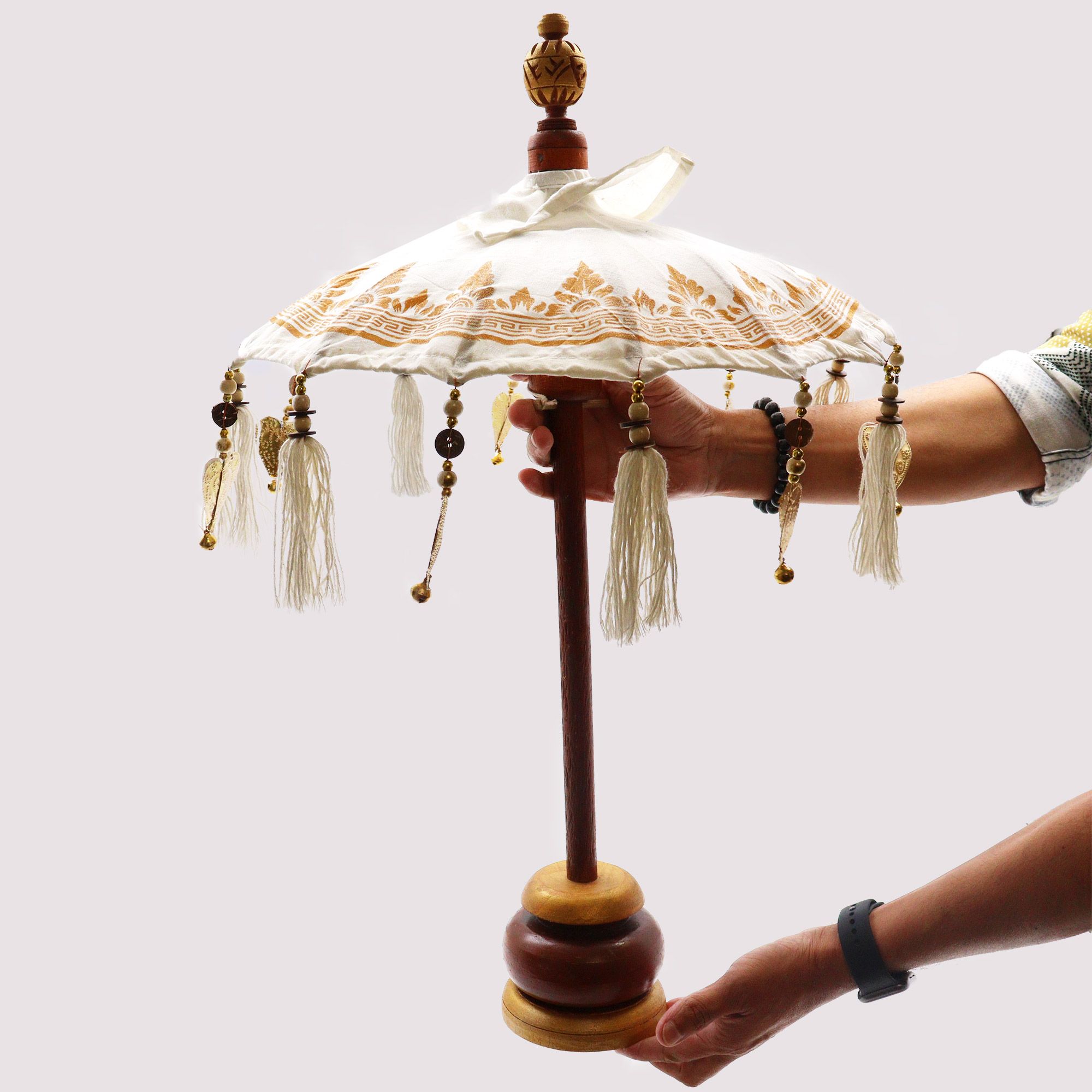 Bali Home Decor Parasol - Canvas - Gold Decor- 40cm - Image 5